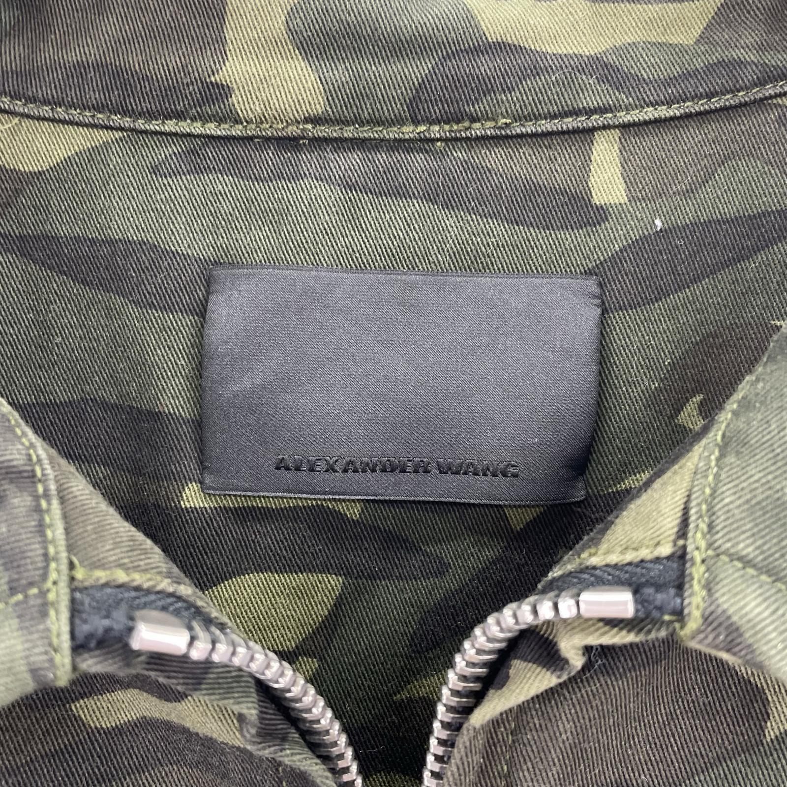 ミリタリージャケット Alexander Wang カモ柄 オーバーサイズシャツジャケット 48 48 グリーン