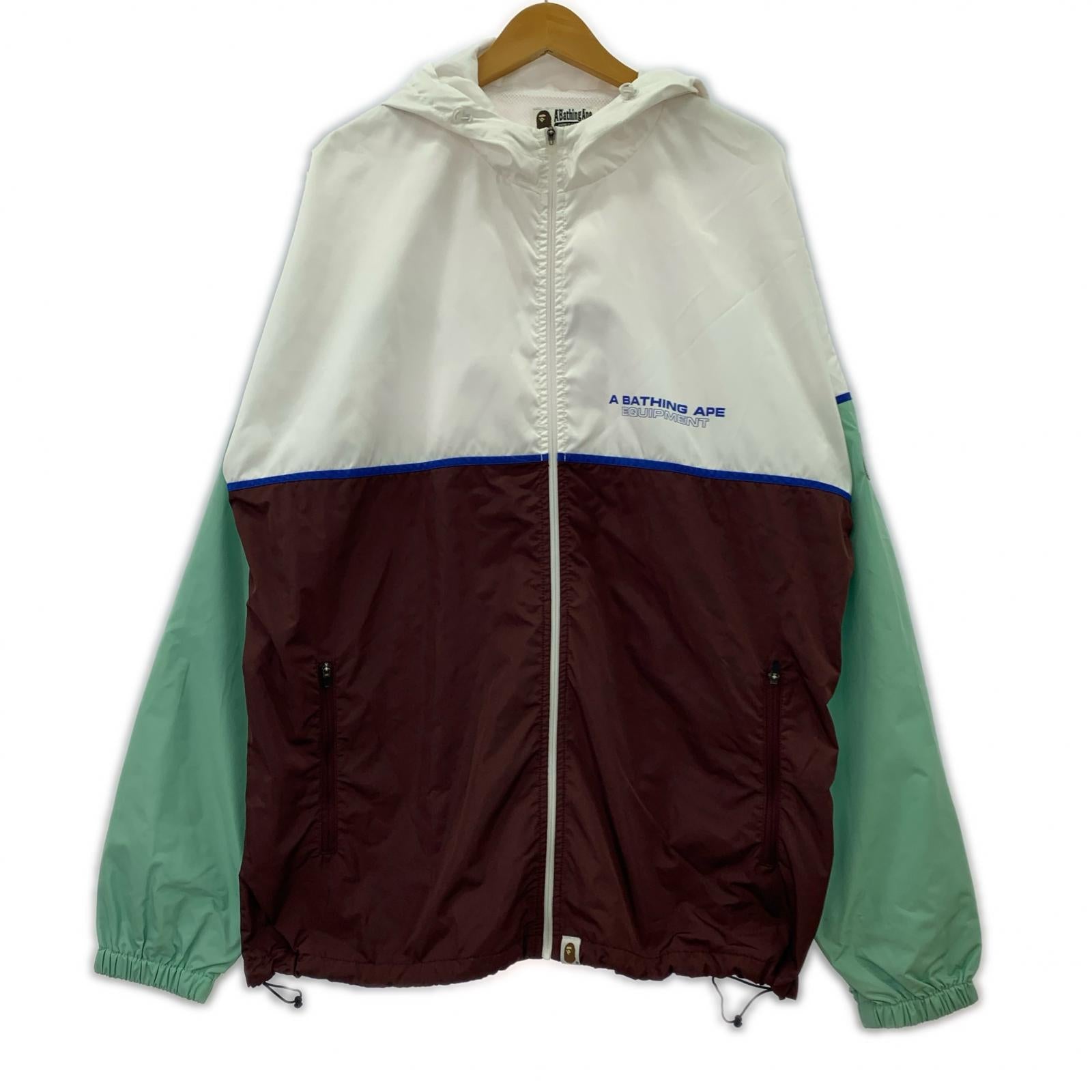 ジャケット A BATHING APE カラーブロック ナイロンフーデットジャケット 2XL マルチカラー