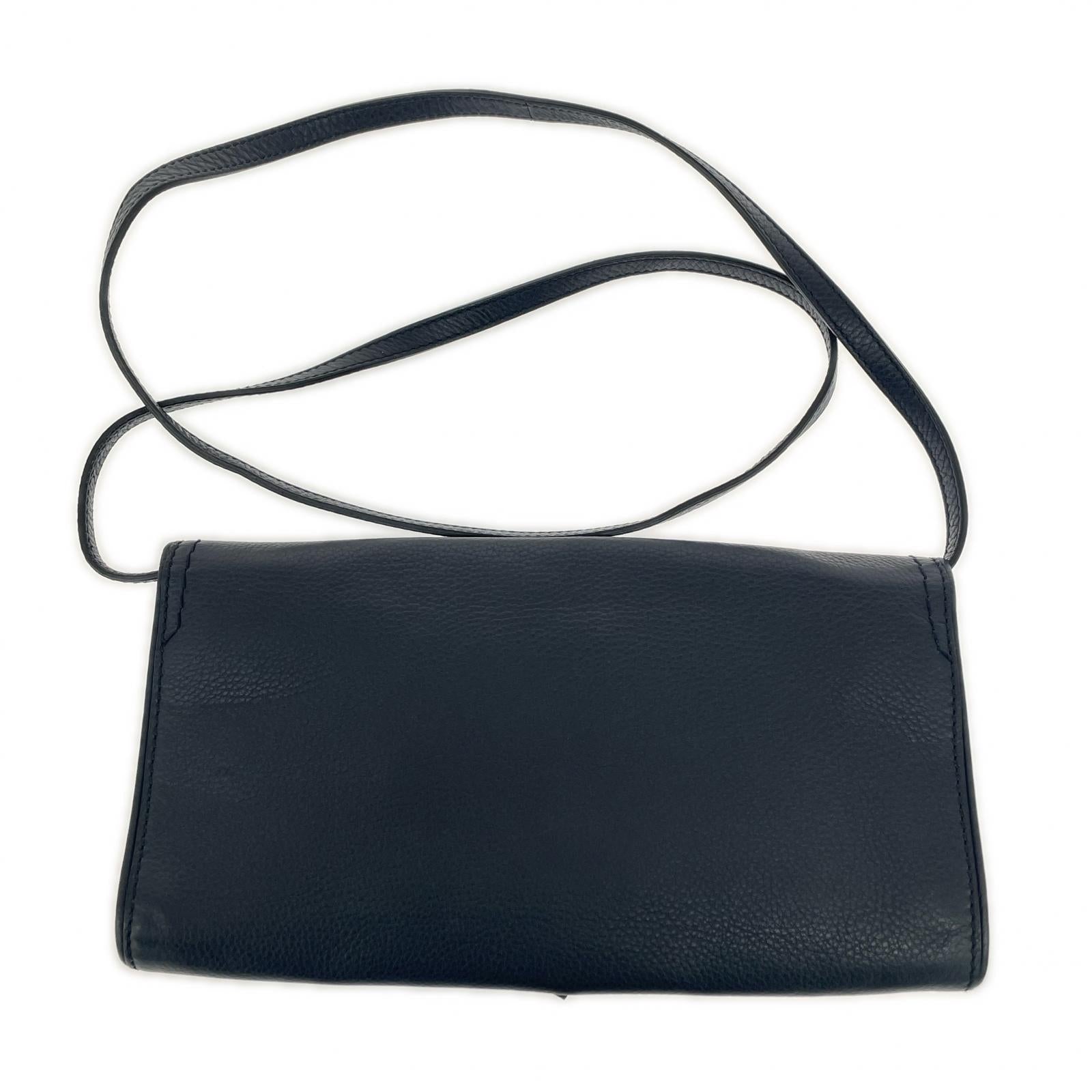 ショルダーバッグ BALLY レザースクエアショルダーバッグ 紺 ネイビー