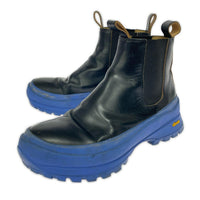 ブーツ JIL SANDER サイドゴア アンクルブーツ 41 黒×青 ブラック