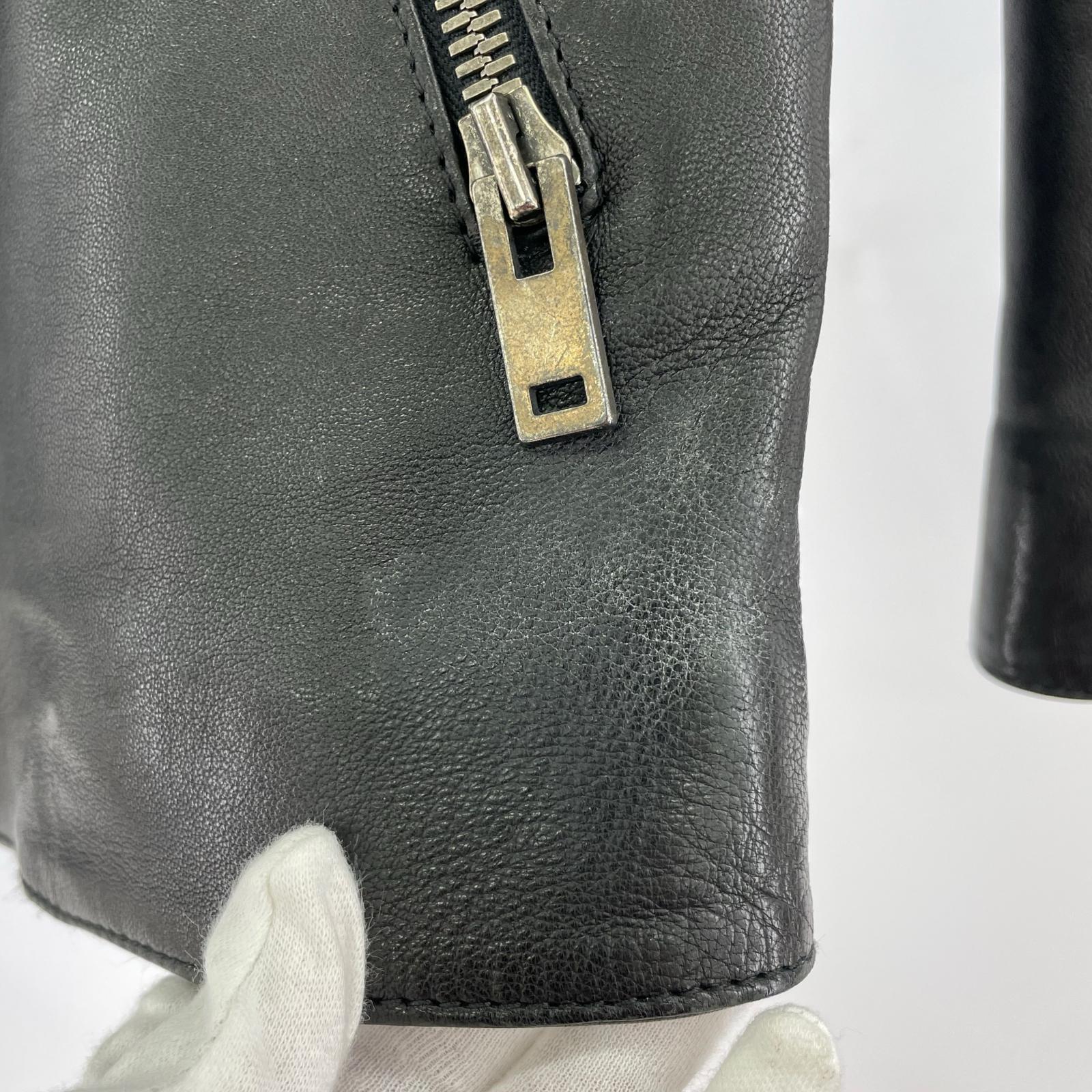 レザージャケット 17AW 5ZIP レザージャケット 八ノ字 44 ブラック ブラック