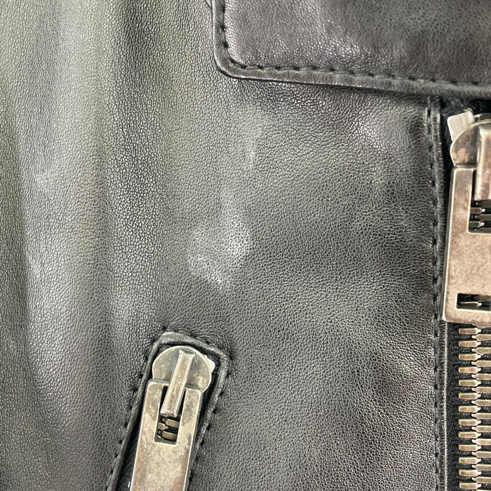 レザージャケット 17AW 5ZIP レザージャケット 八ノ字 44 ブラック ブラック