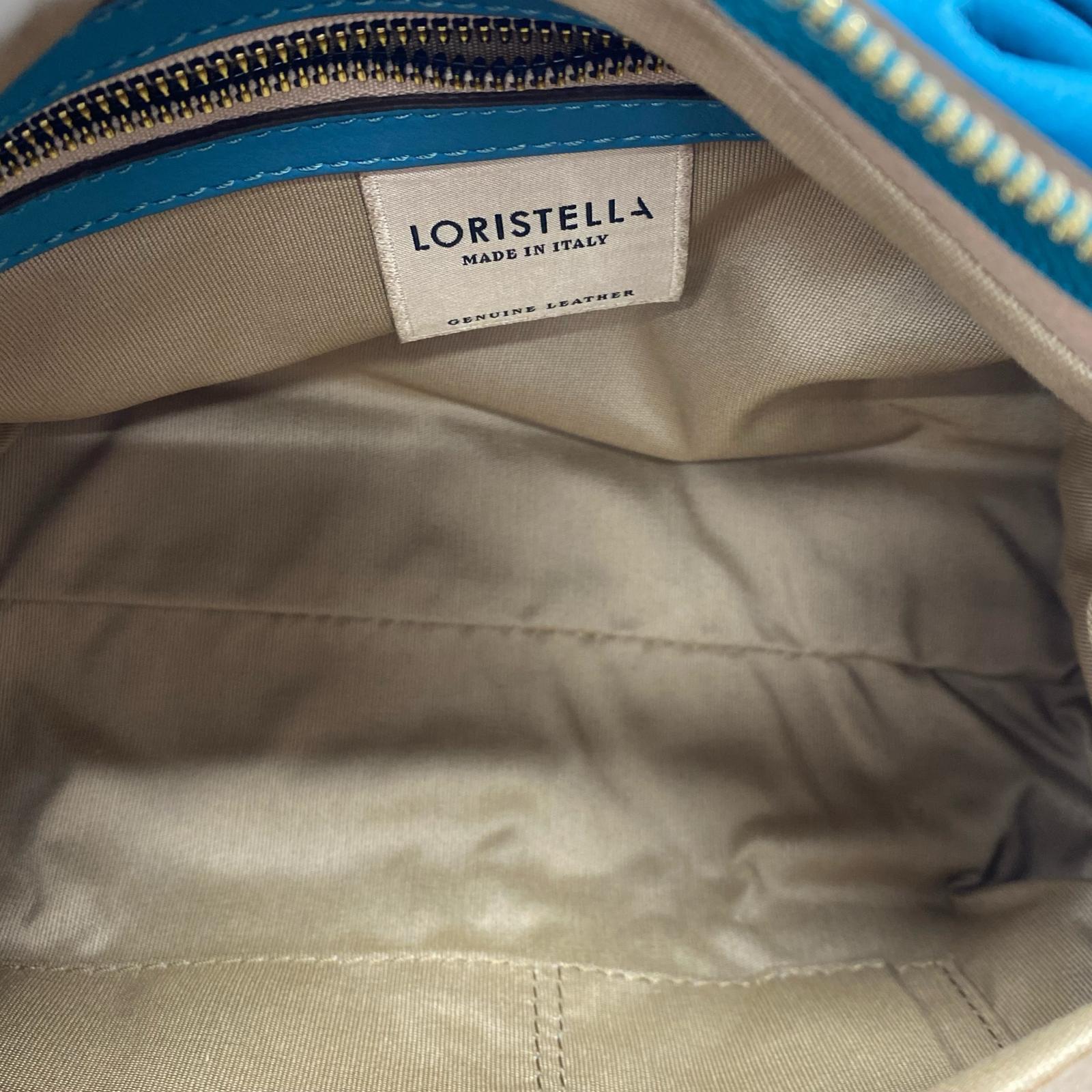 ショルダーバッグ loristella ギャザーショルダーバッグ 青 ブルー