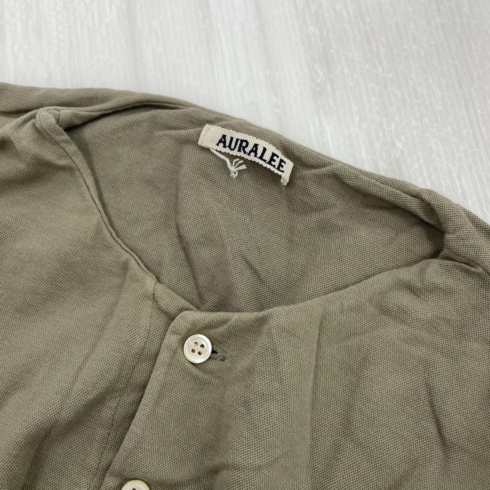 半袖Tシャツ AURALEE HIGH GAUGE PIQUE DOUBLE CLOTH HENLEY NECK A8SH02HK カーキ (4) 4 カーキ