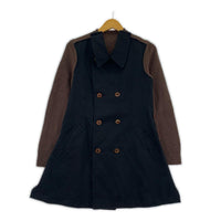 ジャケット COMME des GARCONS COMME des GARCONS 製品染 ニットドッキングポリジャケット S ブラウン×ブラック S