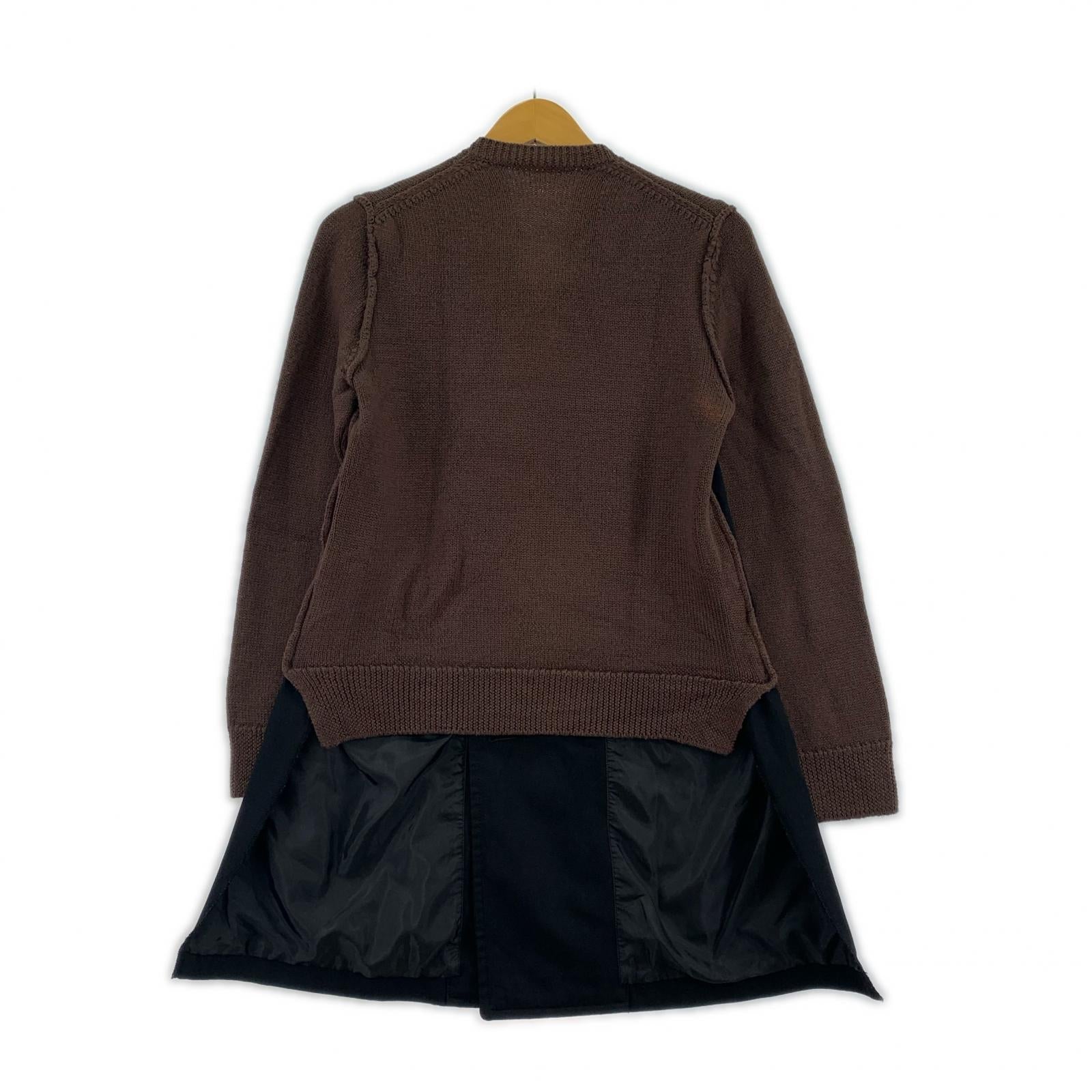 ジャケット COMME des GARCONS COMME des GARCONS 製品染 ニットドッキングポリジャケット S ブラウン×ブラック S