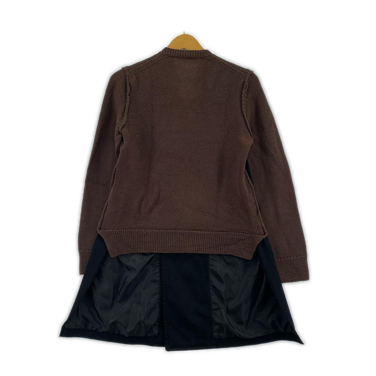 ジャケット COMME des GARCONS COMME des GARCONS 製品染 ニットドッキングポリジャケット S ブラウン×ブラック S
