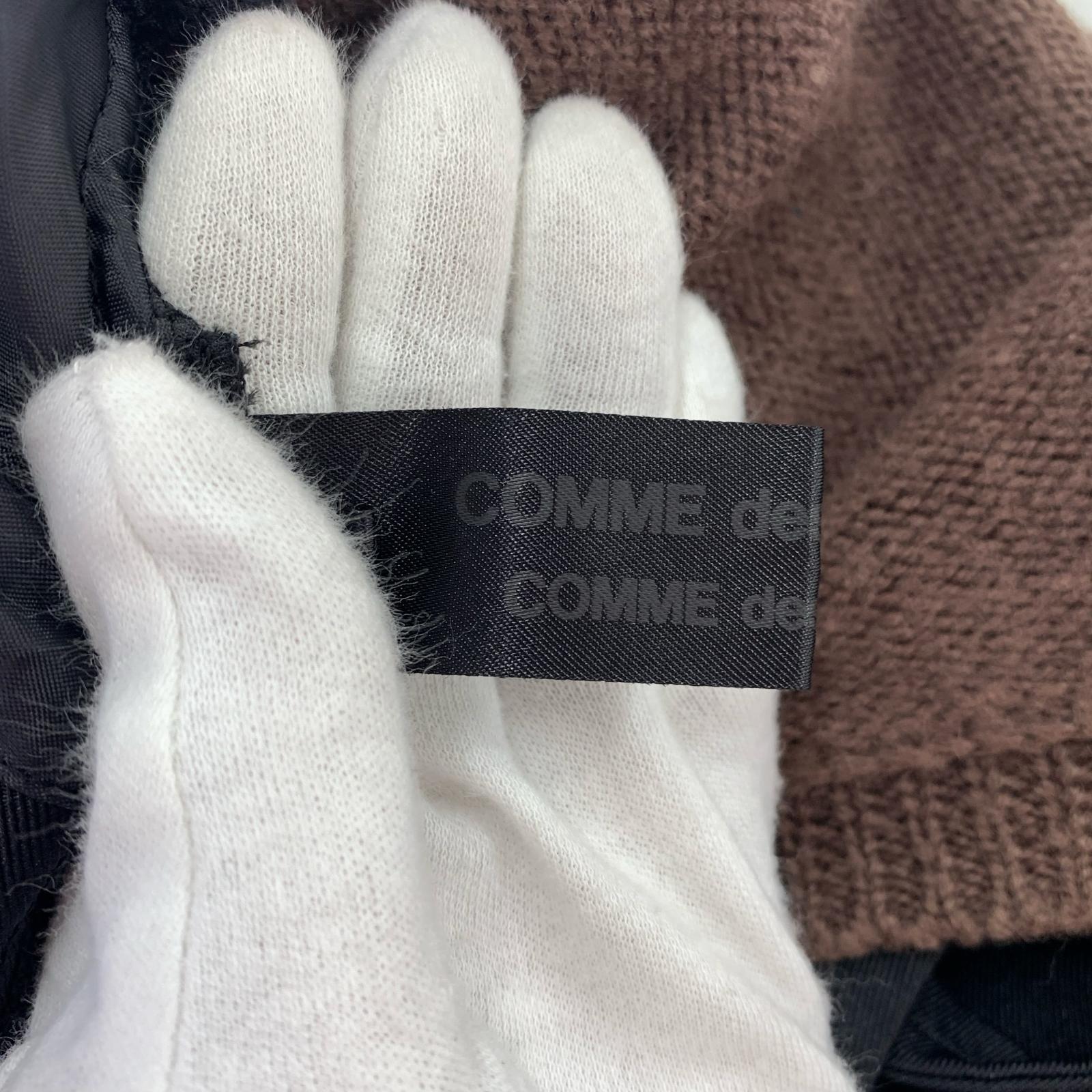 ジャケット COMME des GARCONS COMME des GARCONS 製品染 ニットドッキングポリジャケット S ブラウン×ブラック S