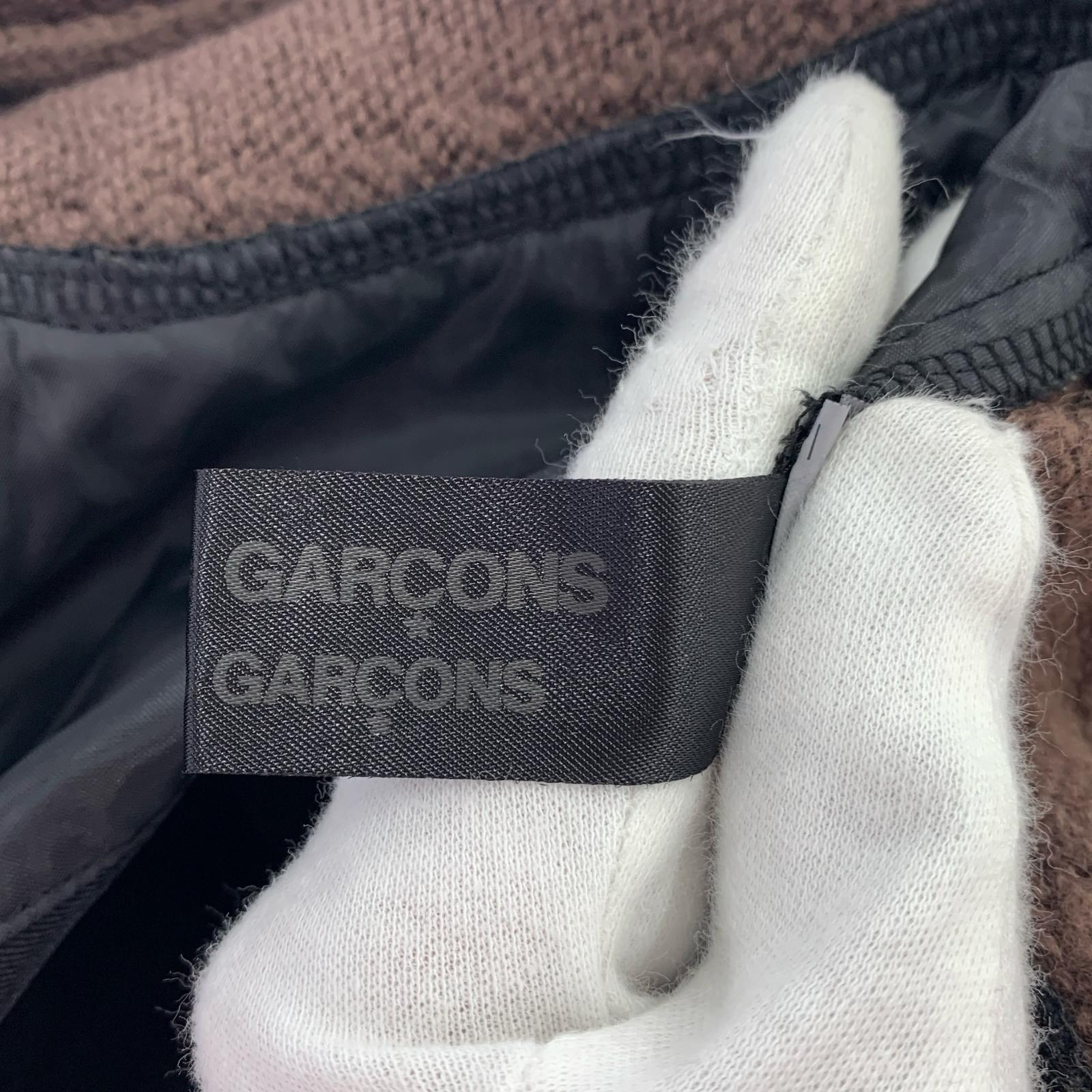 ジャケット COMME des GARCONS COMME des GARCONS 製品染 ニットドッキングポリジャケット S ブラウン×ブラック S