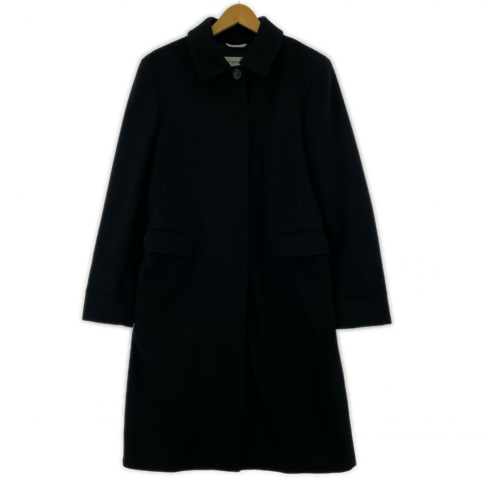ジャケット Max Mara ツイードダブルブレストコート 34 34 ブラック