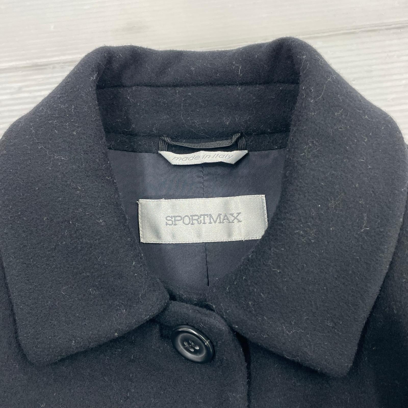 ジャケット Max Mara ツイードダブルブレストコート 34 34 ブラック