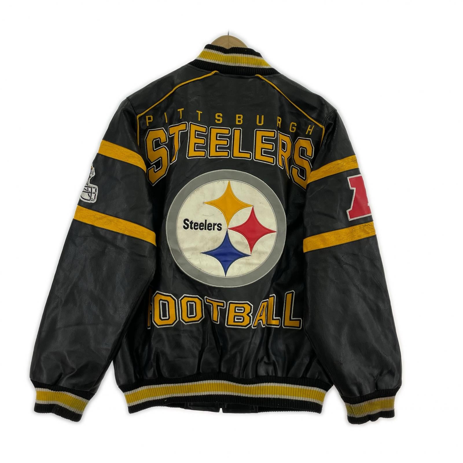 レザージャケット Steelers NFL レザージャケット (S) 黒 S ブラック