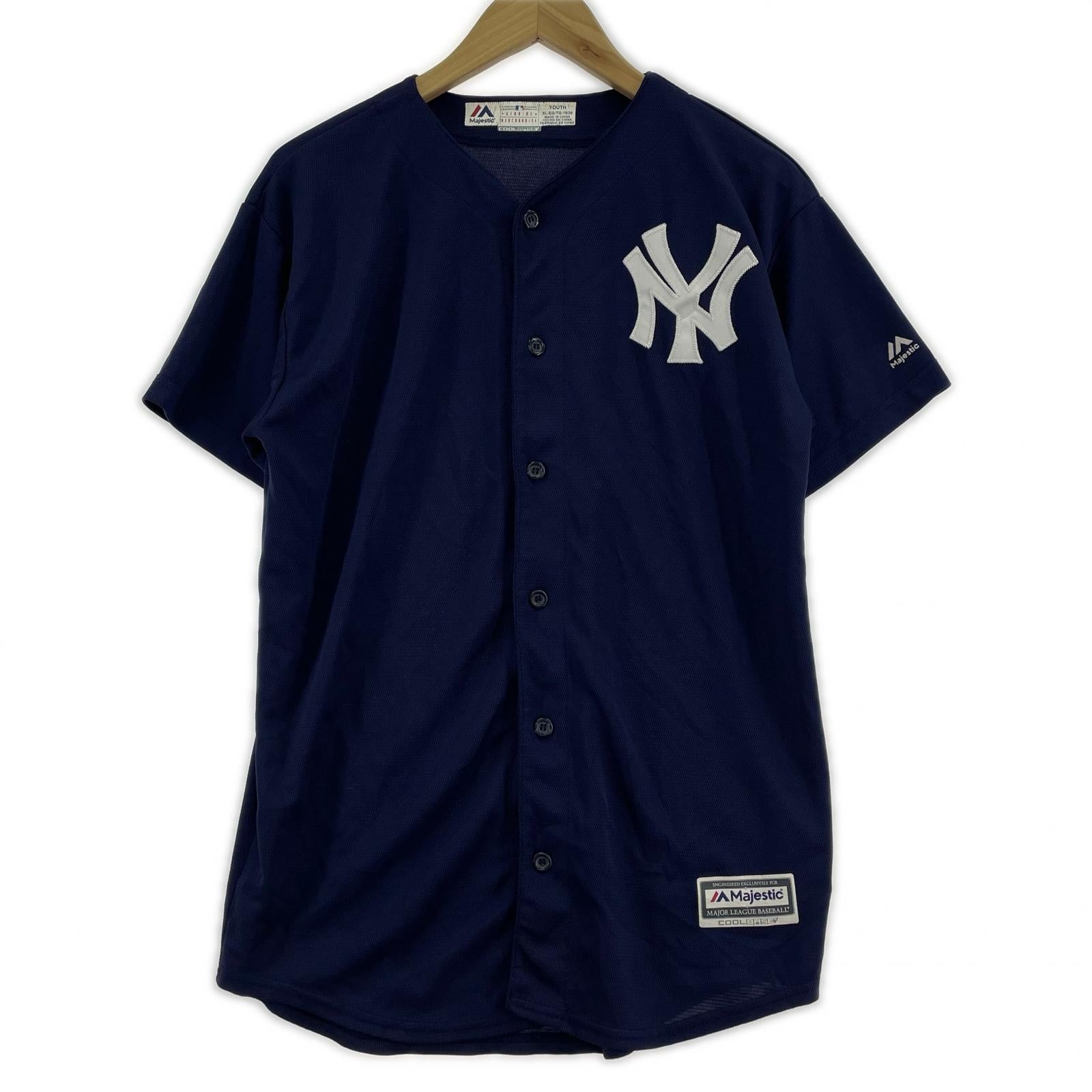 半袖シャツ Majestic/NY YANKEES Baseball Shirt/XL ネイビー