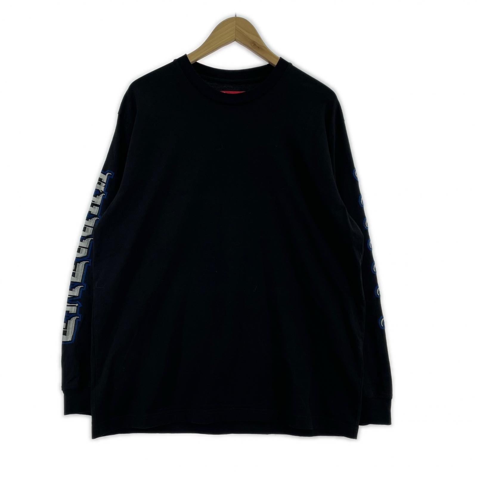 長袖Tシャツ 袖ロゴ/ブラック M ブラック
