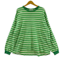 長袖Tシャツ OVERSIZE LONGSLEEVE ボーダー 2 グリーン