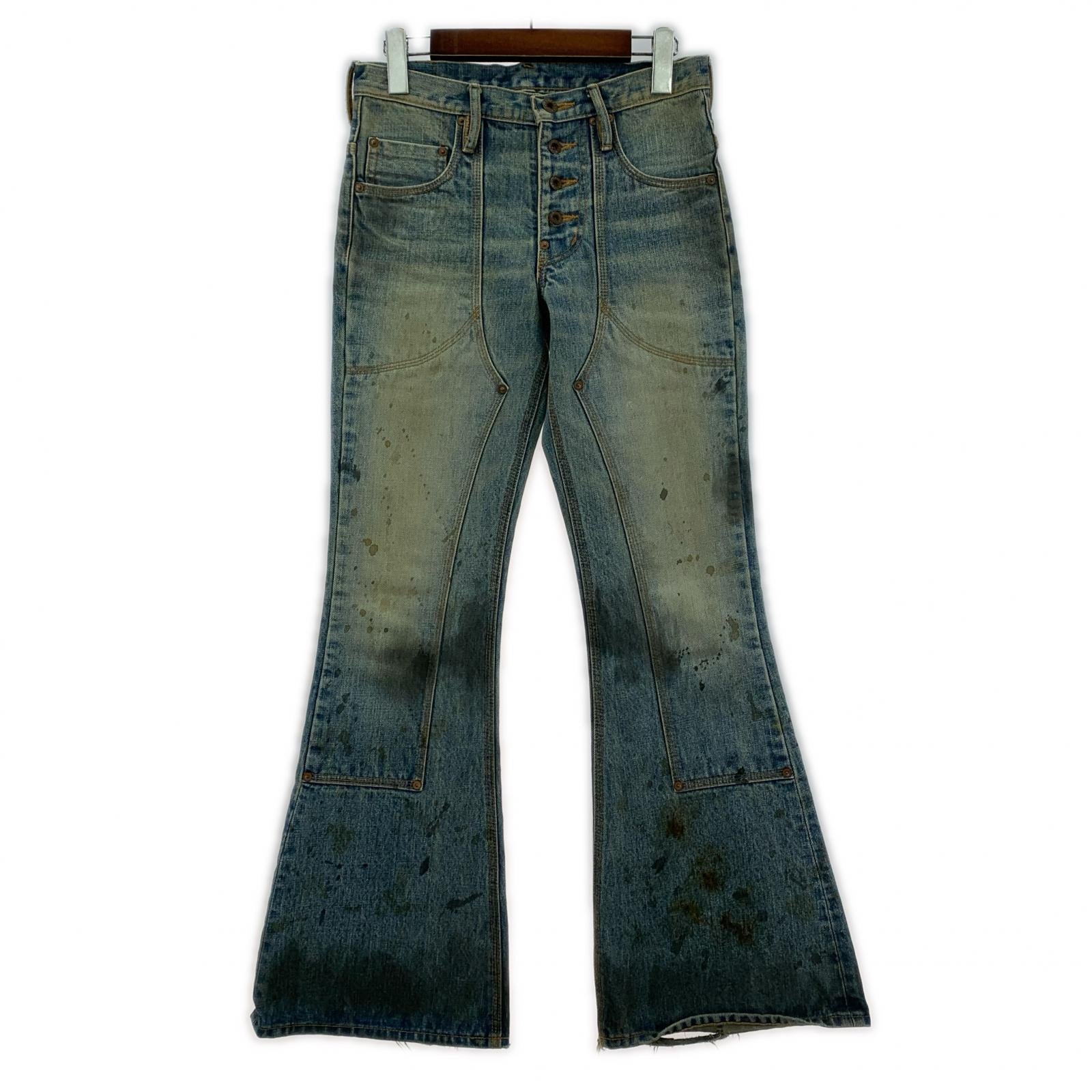 デニムパンツ 21AW OILED FADE BELL BOTTOM DENIM PANTS 28 ブルー
