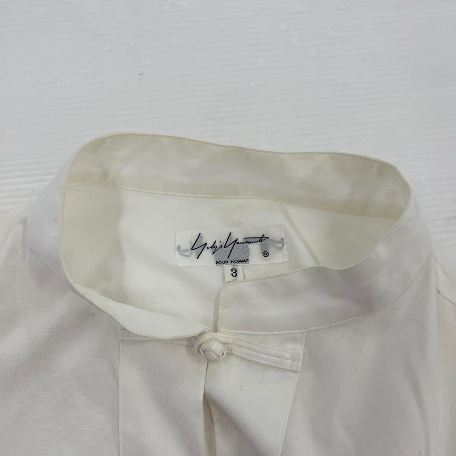長袖シャツ POUR HOMME 20SS 2ブロードロングチャイナシャツ 3 3 ホワイト
