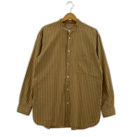 長袖シャツ cristaseya バンドカラーストライプシャツ M ベージュ系 M