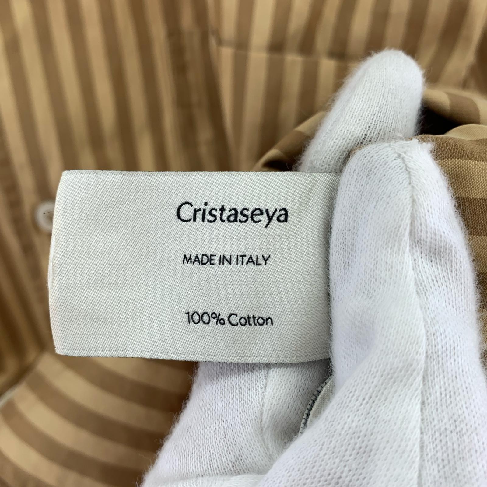 長袖シャツ cristaseya バンドカラーストライプシャツ M ベージュ系 M