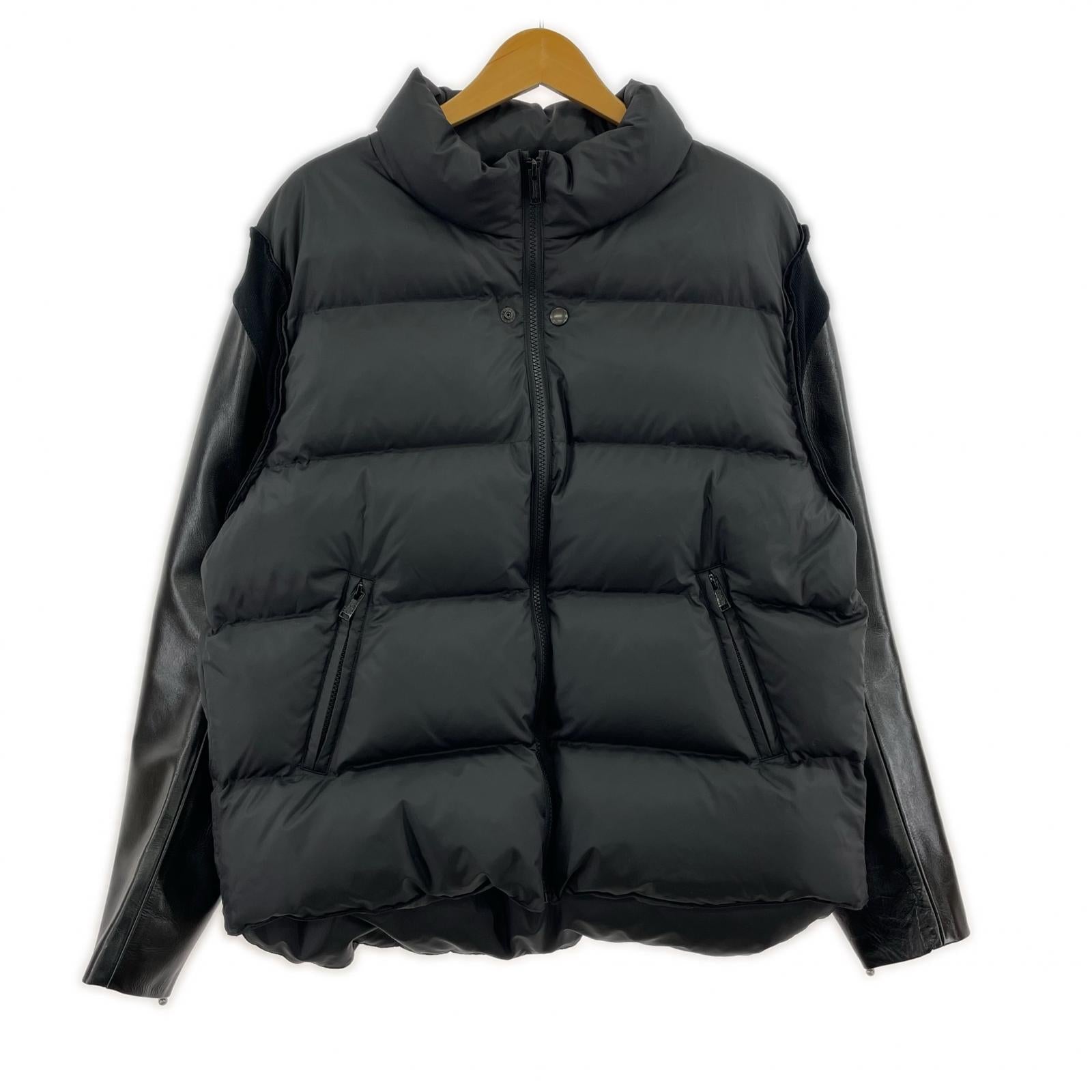 ダウンジャケット 24AW LEATHER SLEEVE DOWN JACKET 3 ブラック
