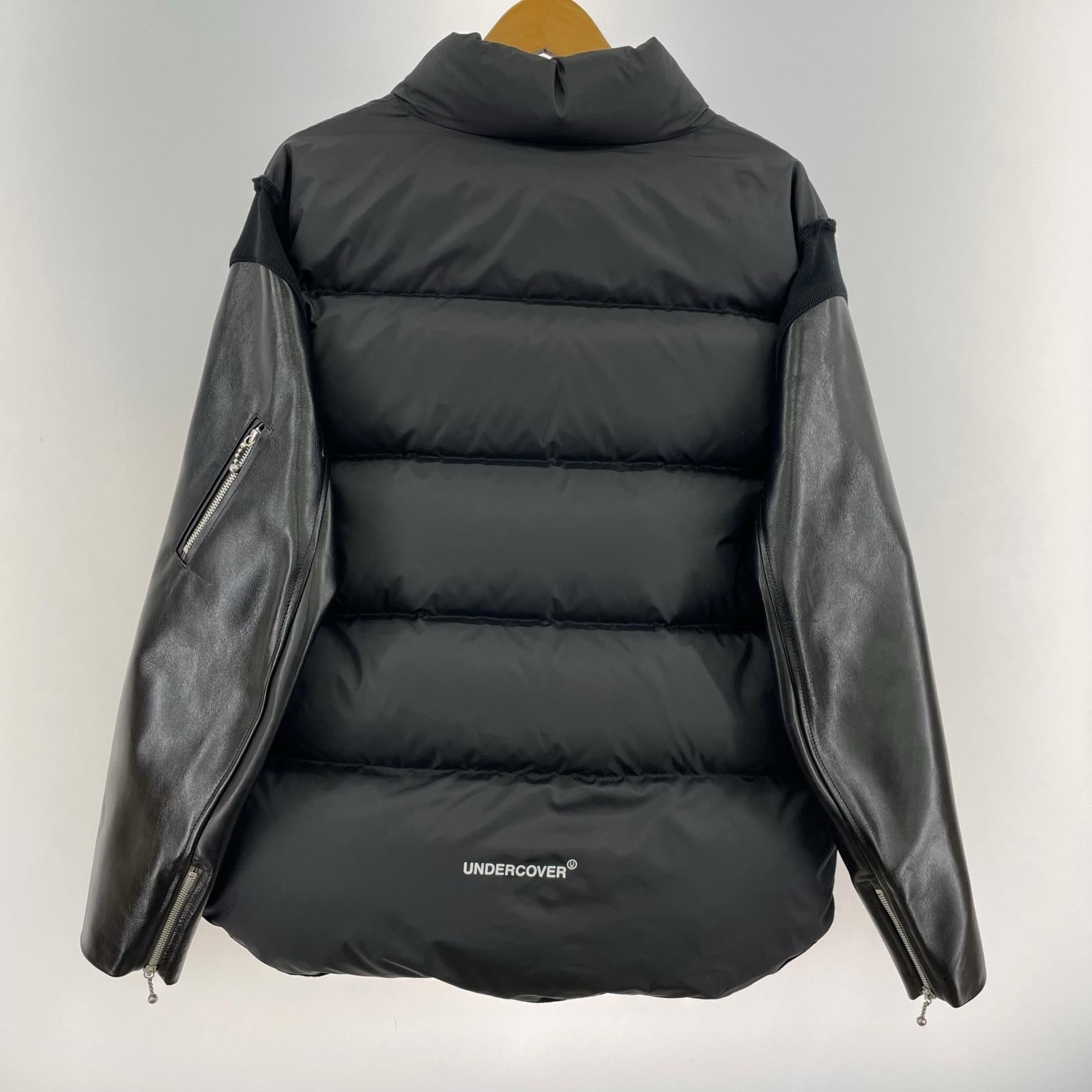 ダウンジャケット 24AW LEATHER SLEEVE DOWN JACKET 3 ブラック