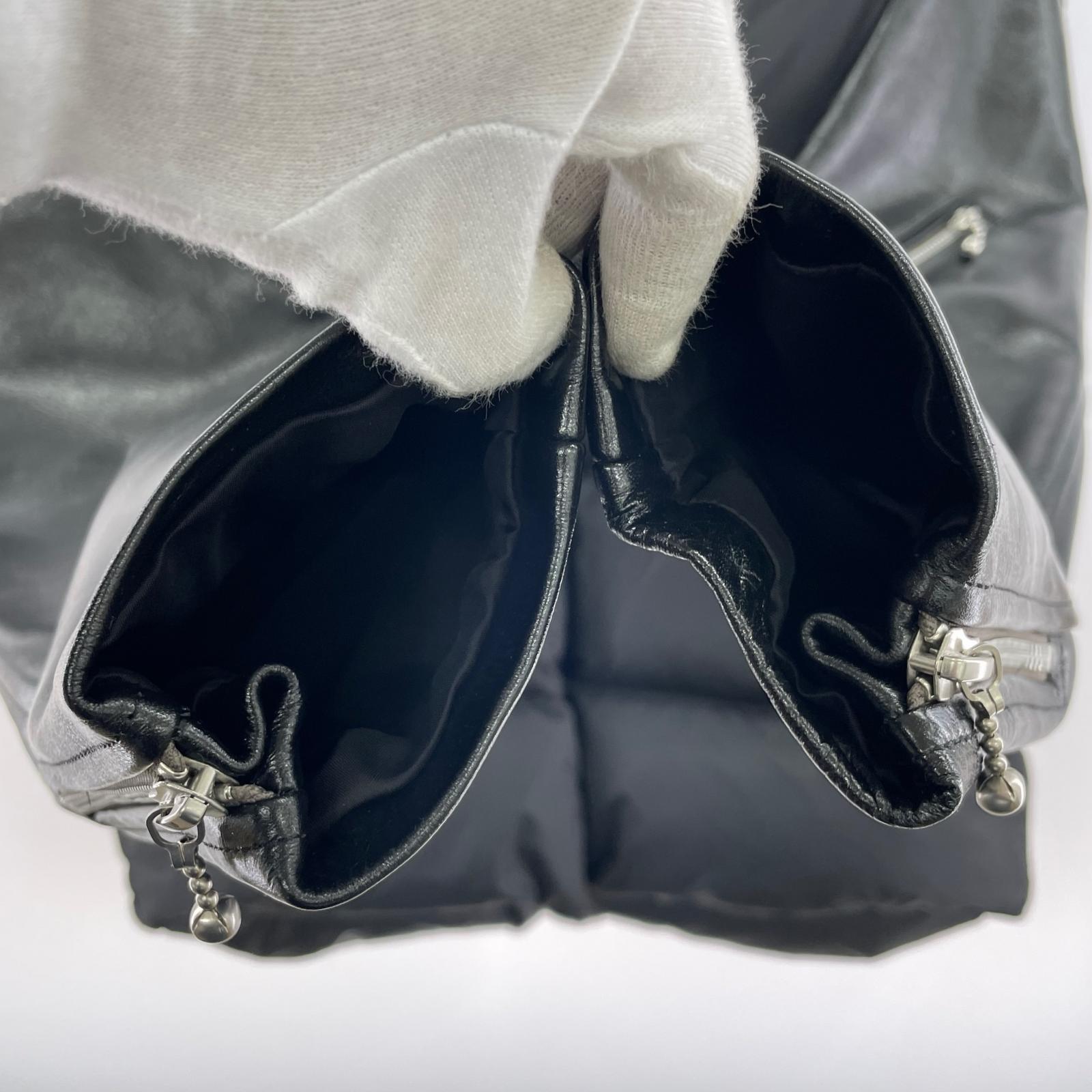 ダウンジャケット 24AW LEATHER SLEEVE DOWN JACKET 3 ブラック