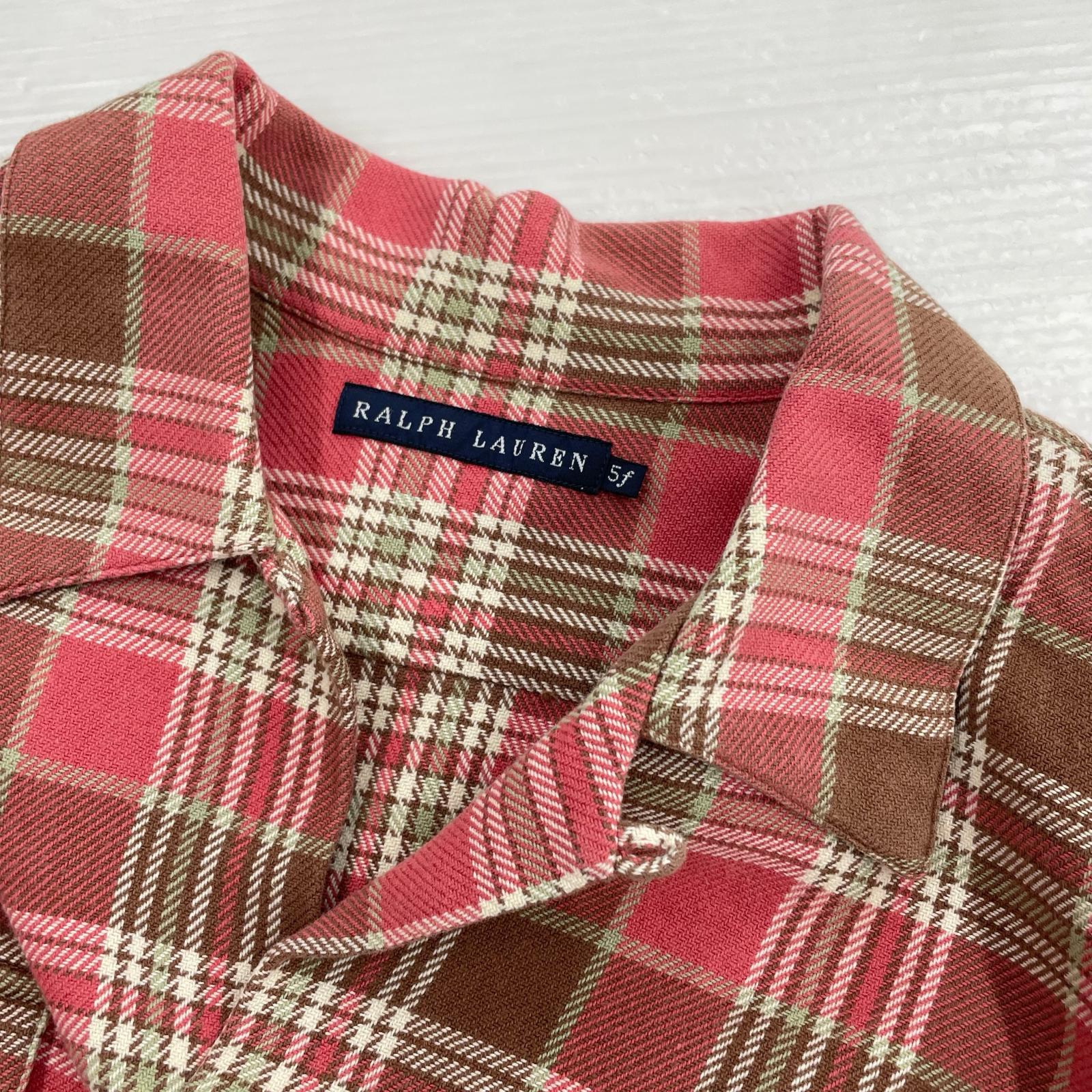 長袖シャツ Open Coller Flannel Shirt 5f レッド
