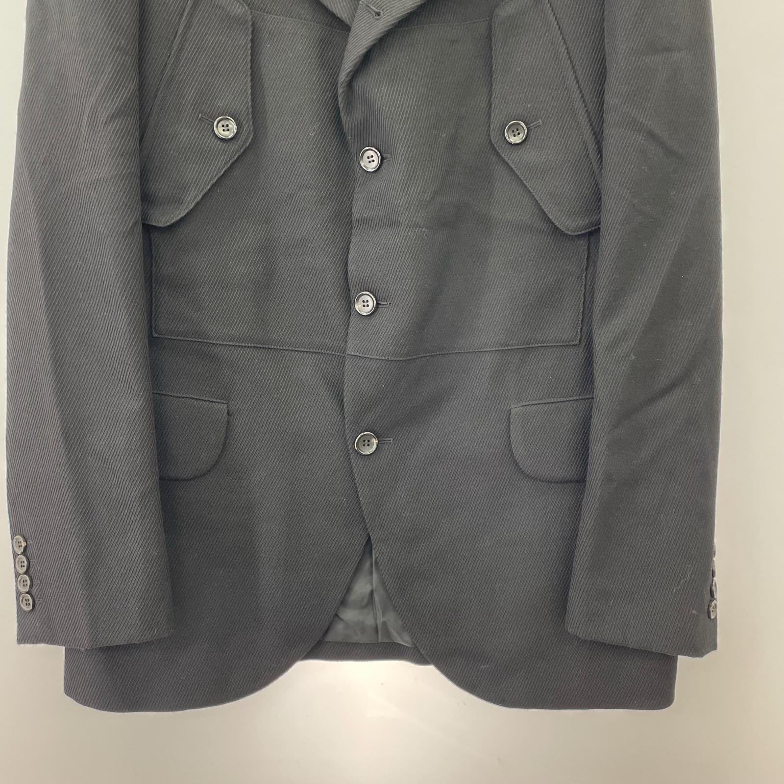 テーラードジャケット HOMME DUEX 23AW マルチポケットウールテーラードジャケット L ブラック