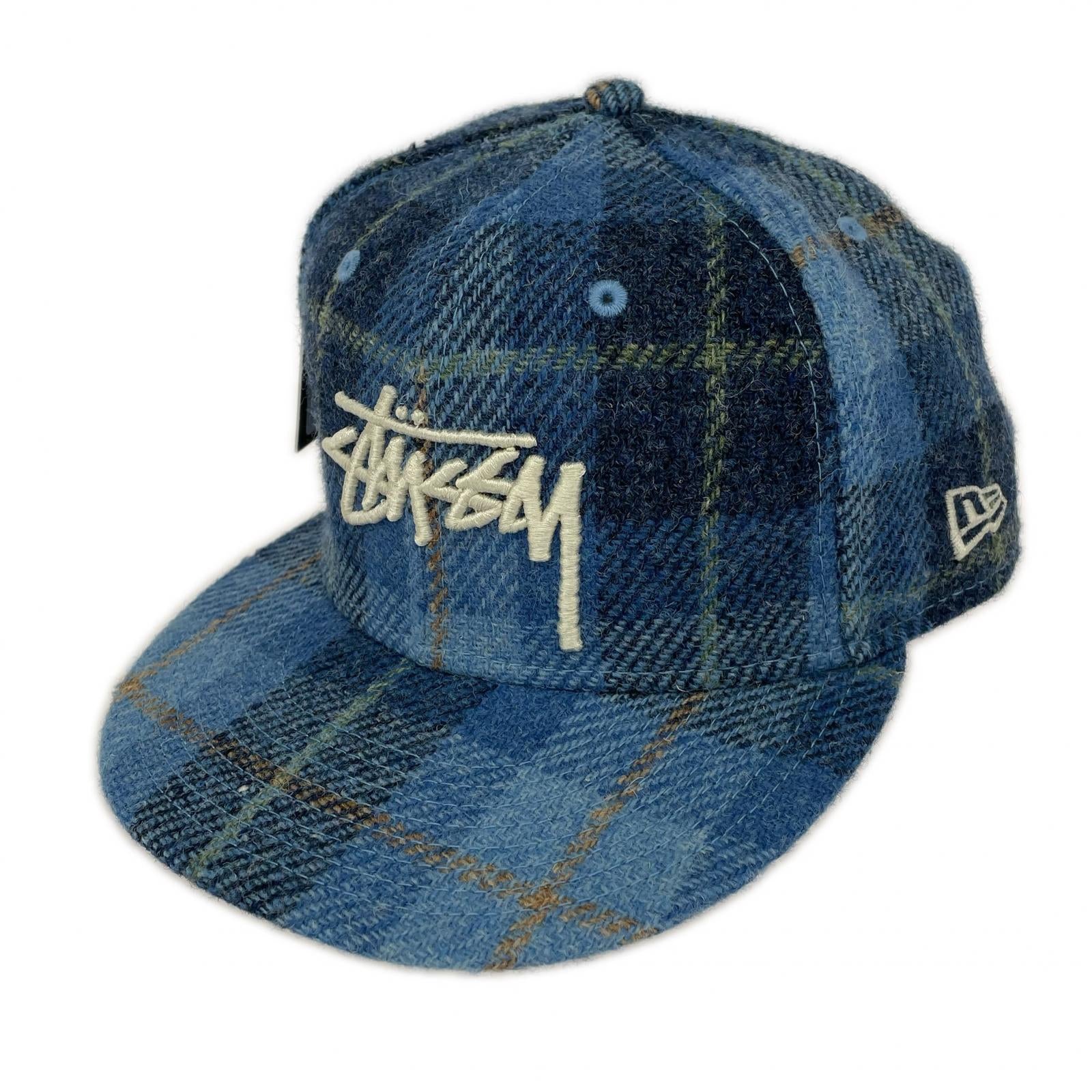 キャップ STUSSY NEW ERA HARRIS TWEED 59FIFTY CAP 青 ブルー
