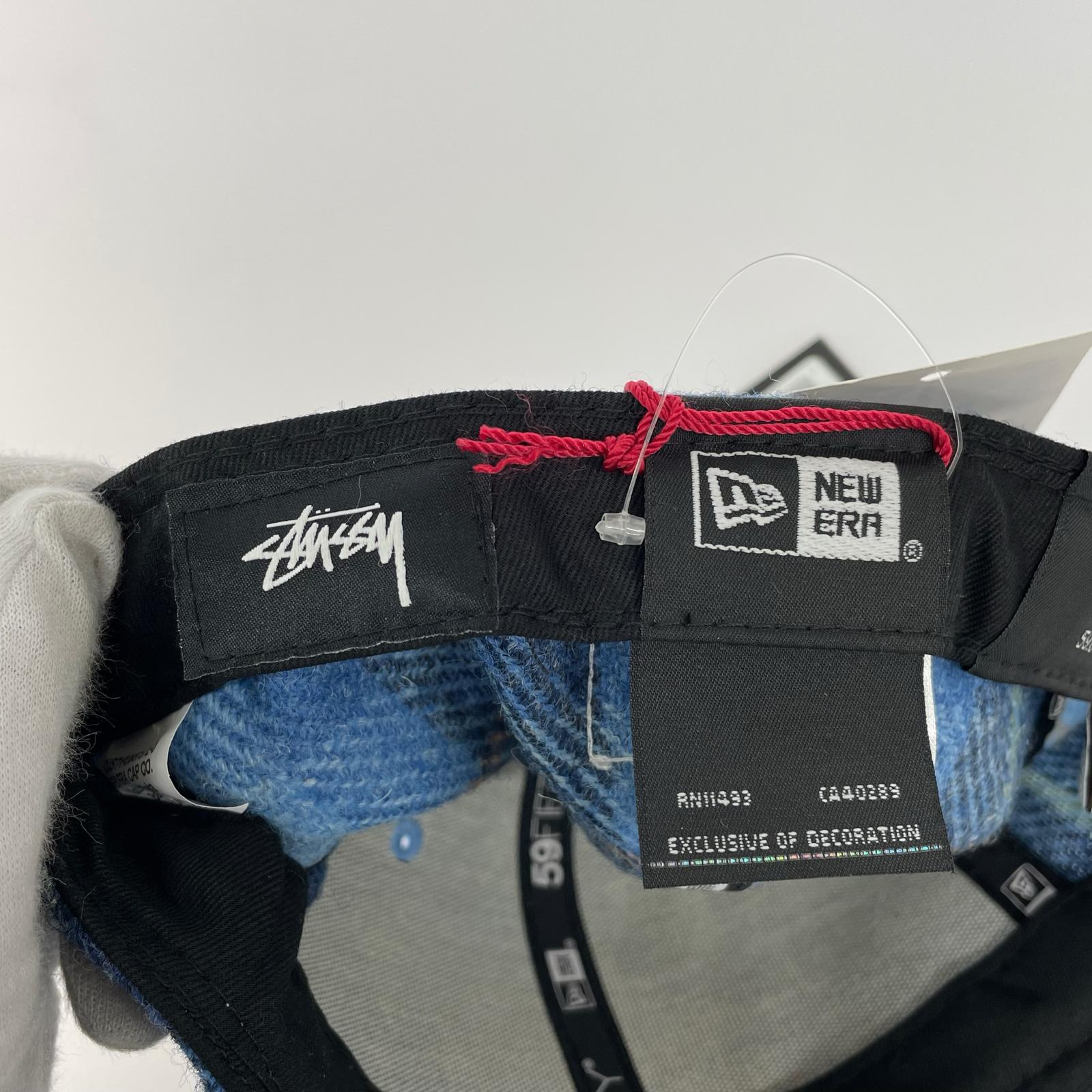 キャップ STUSSY NEW ERA HARRIS TWEED 59FIFTY CAP 青 ブルー