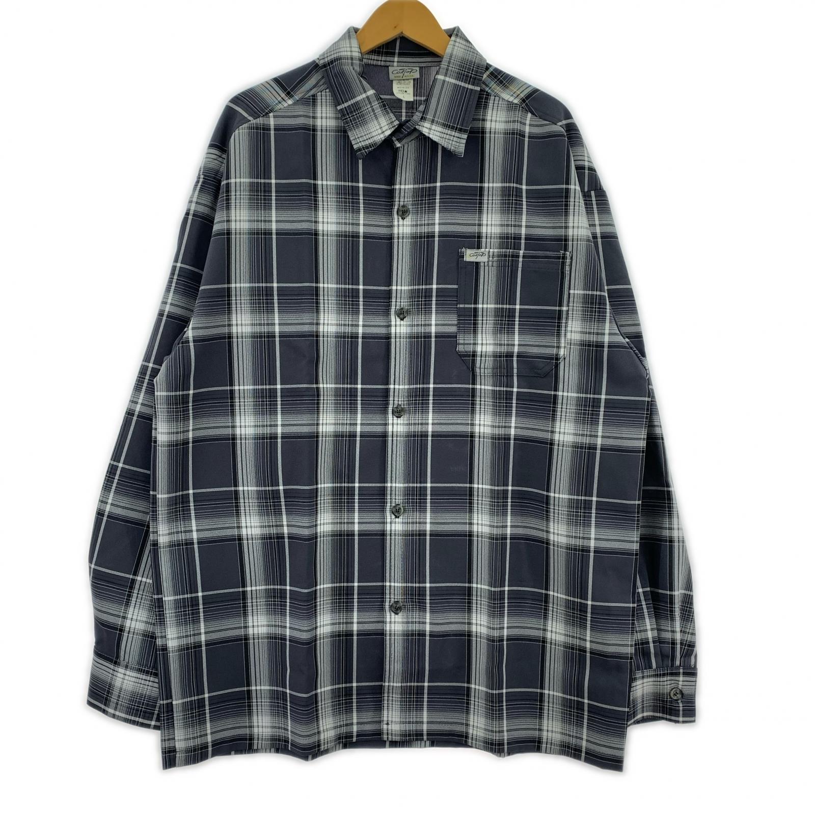 長袖シャツ Caltop USA製 チェックシャツ L グレー