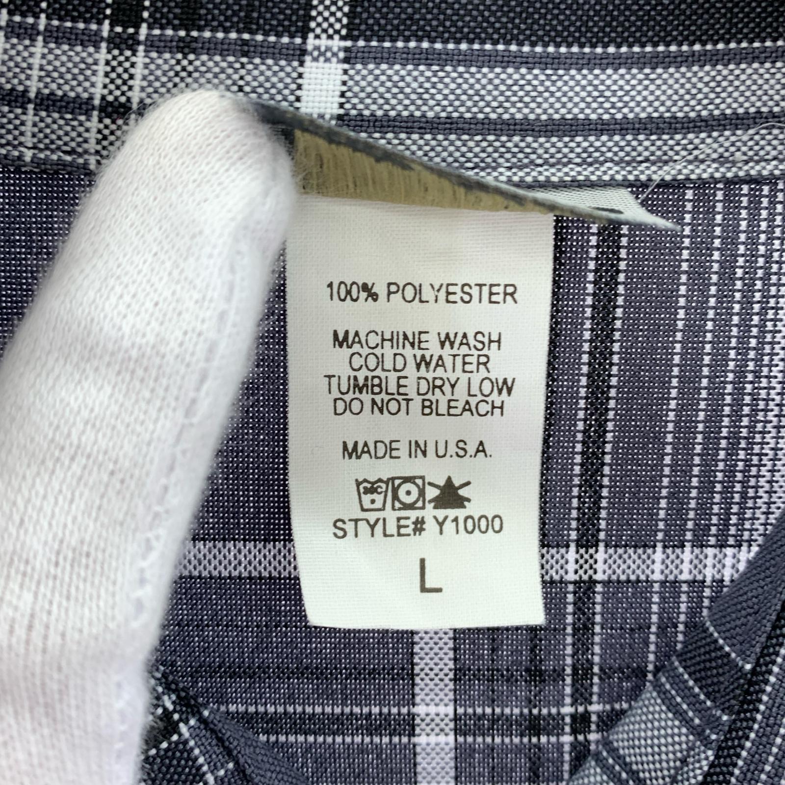 長袖シャツ Caltop USA製 チェックシャツ L グレー
