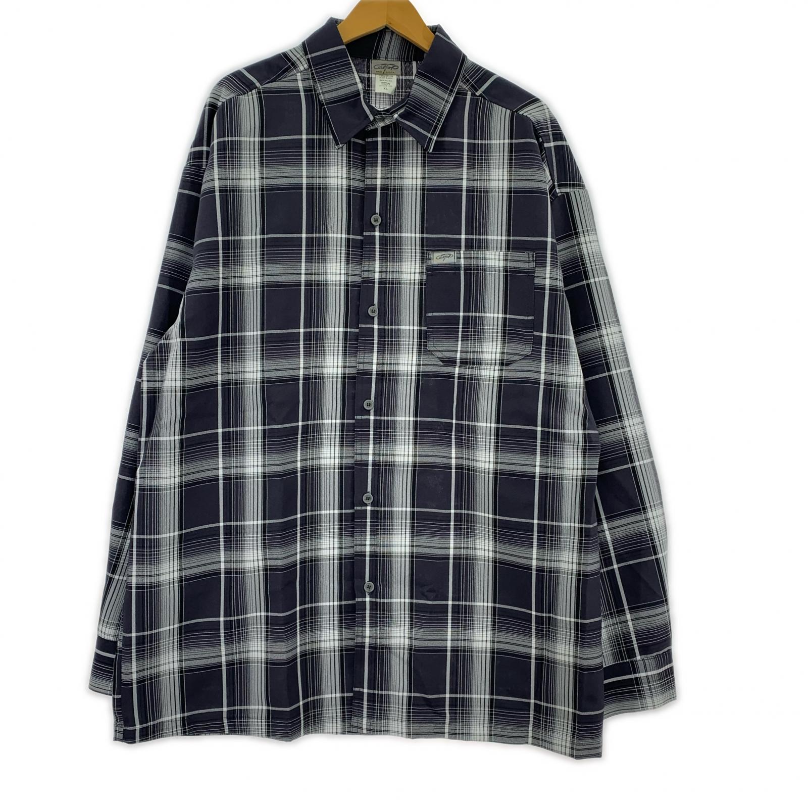 長袖シャツ Caltop USA製 チェックシャツ グレー