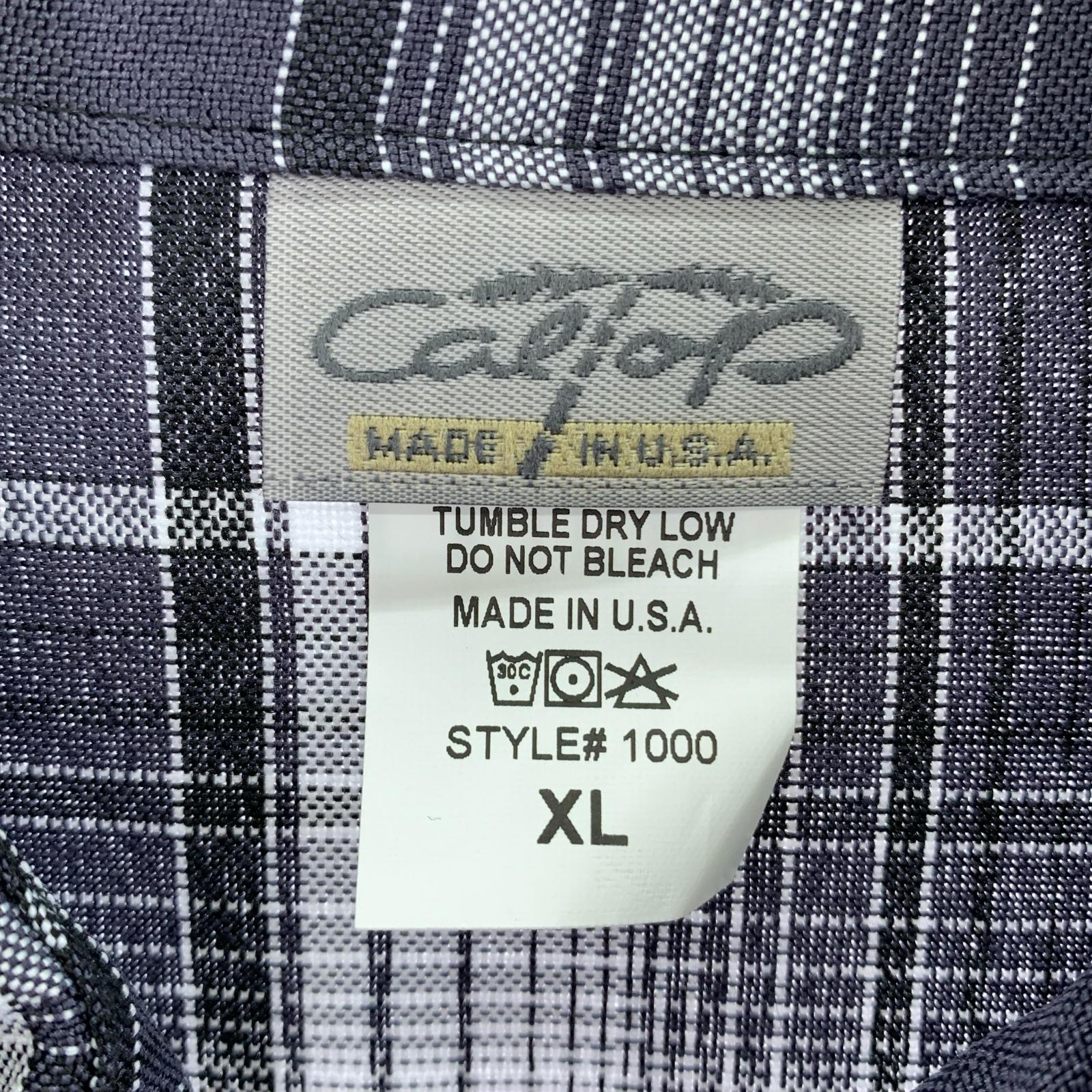長袖シャツ Caltop USA製 チェックシャツ グレー