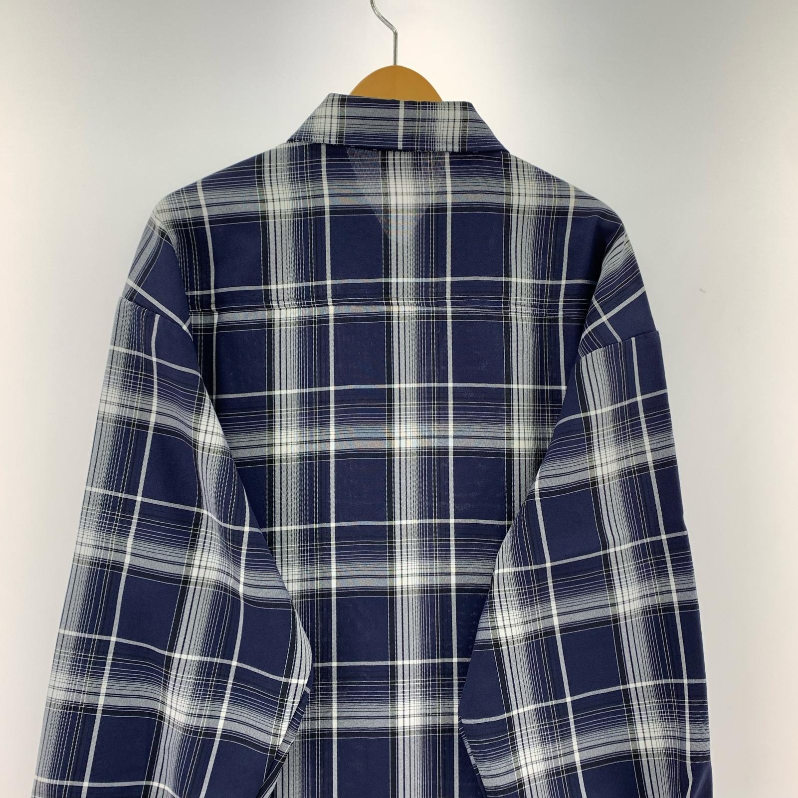 長袖シャツ Caltop USA製 チェックシャツ L ネイビー
