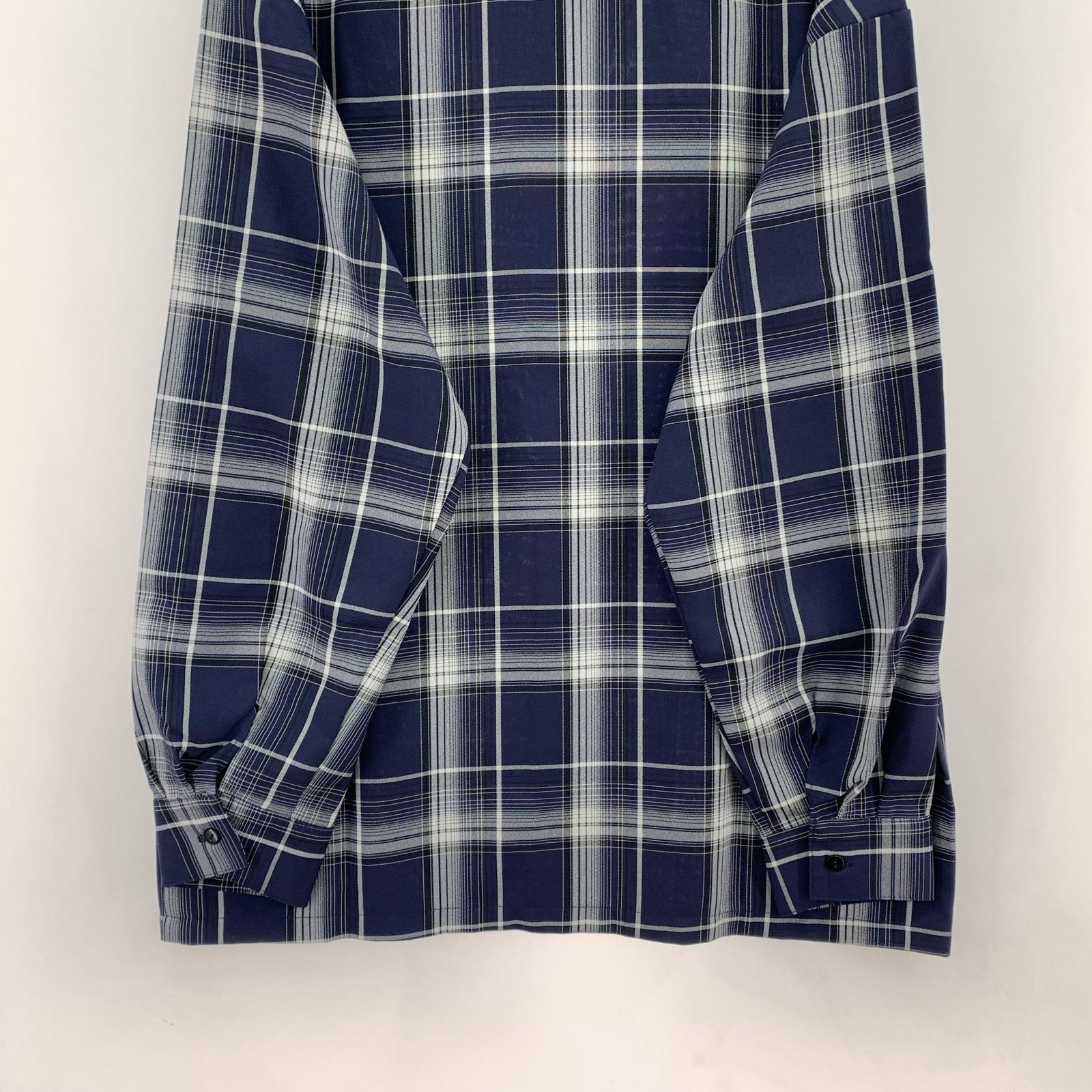 長袖シャツ Caltop USA製 チェックシャツ L ネイビー