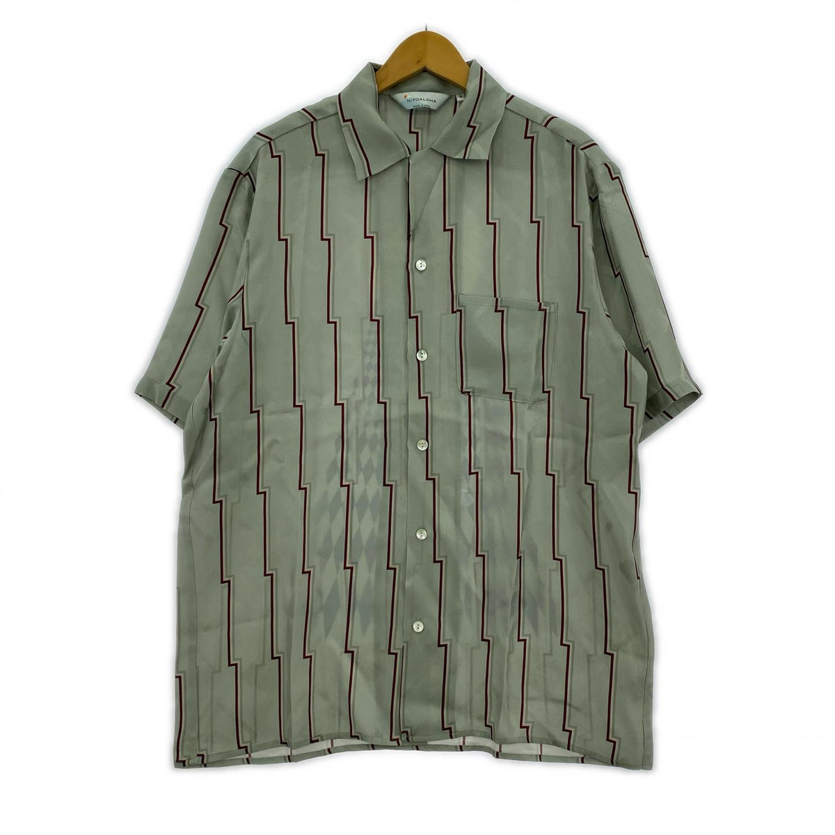 半袖シャツ NIPOALOHA BENTEN STRIPE / GRAY 3 3 グレー