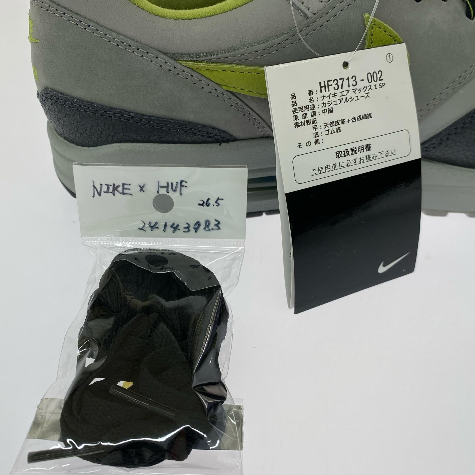スニーカー ×HUF Air Max 1 26.5cm 26.5cm (US8 1/2 UK8 EU43) グレー
