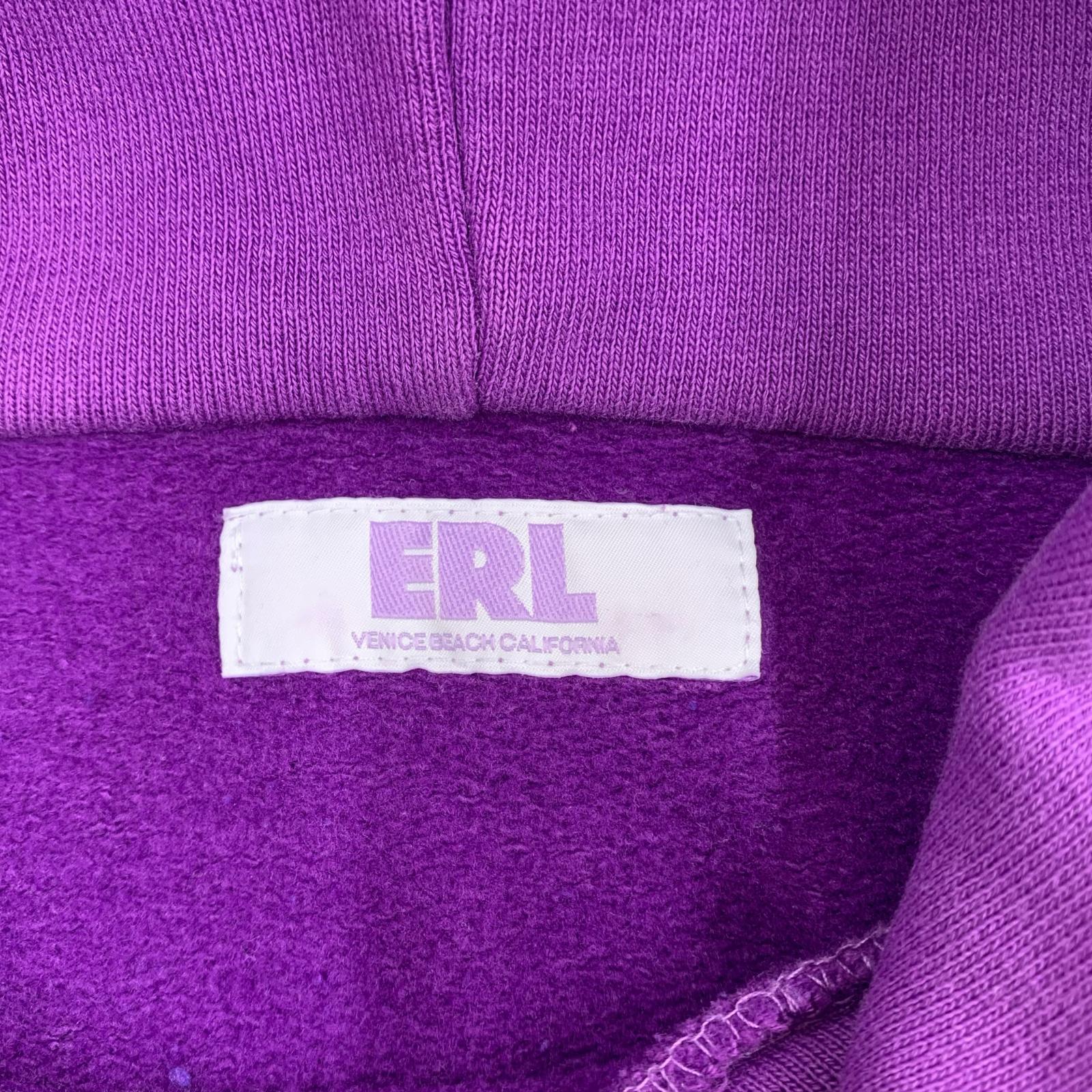 パーカー ERL Spiral Hoodie バイカラー スパイラルパーカー S 紫×青 S