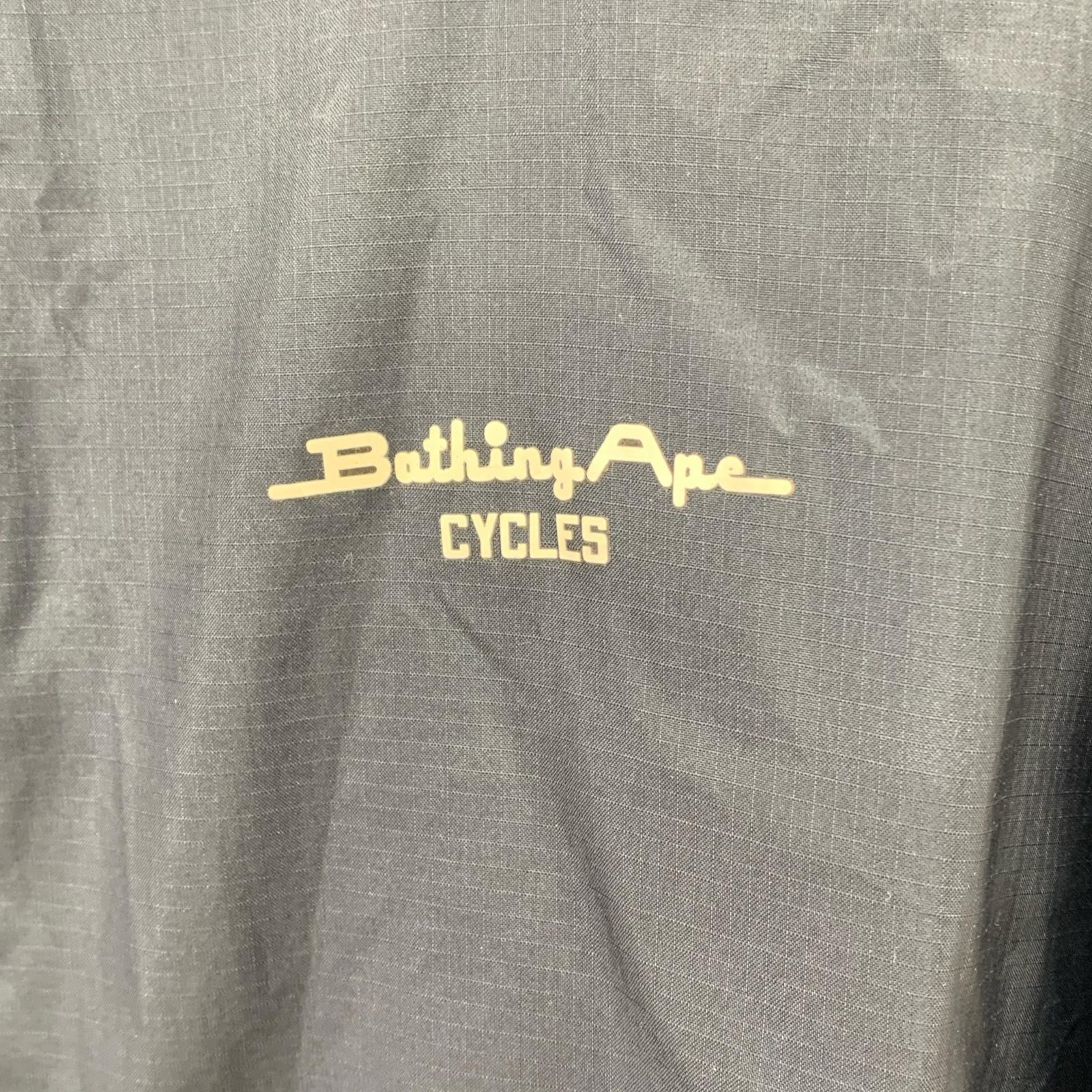 ジャケット 90s A BATHING APE 三角黒タグ ナイロンサイクルジャケット L 黒 L ブラック