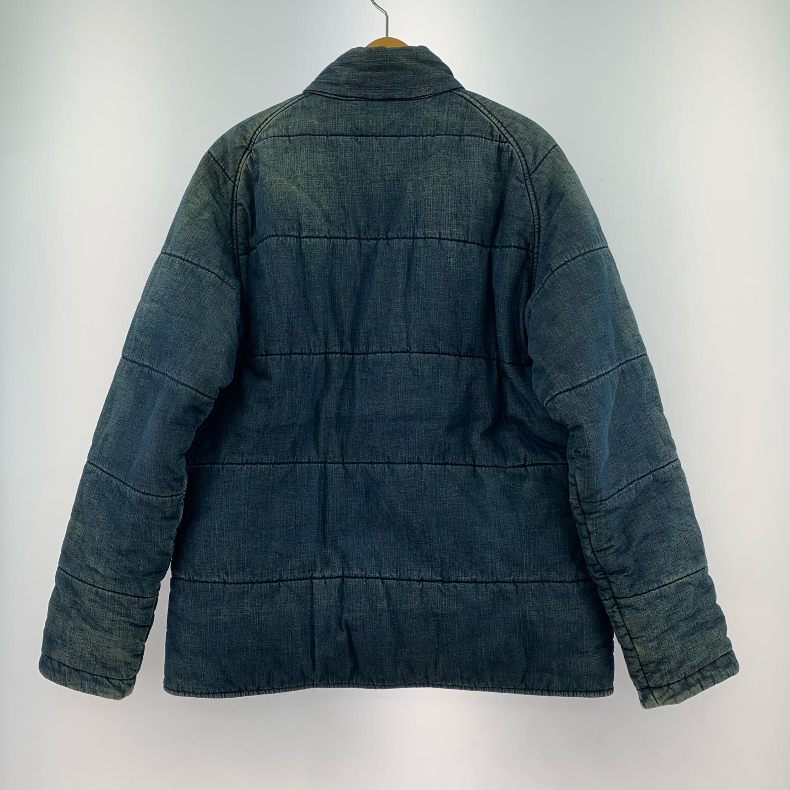 ダウンジャケット 90s A BATHING APE デニム中綿パファージャケット M M ネイビー