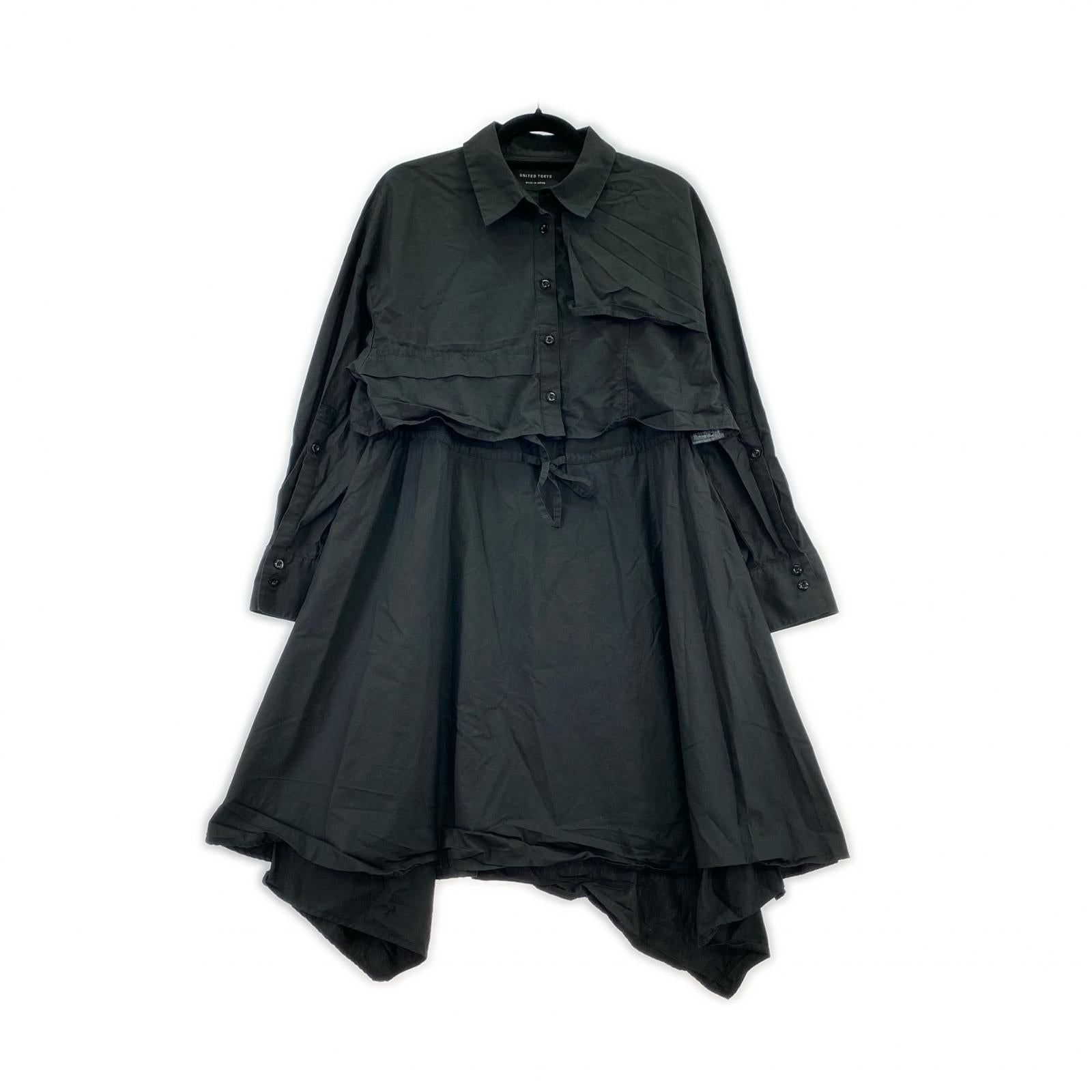 ワンピース UNITED TOKYO シャツ付き 2wayキャミワンピース F 黒 フリー ブラック