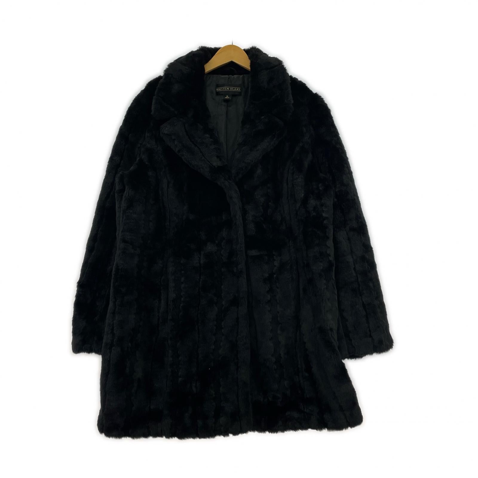 その他アウター Kristen Blake ミドル丈フェイクファージャケット XL BLK ブラック