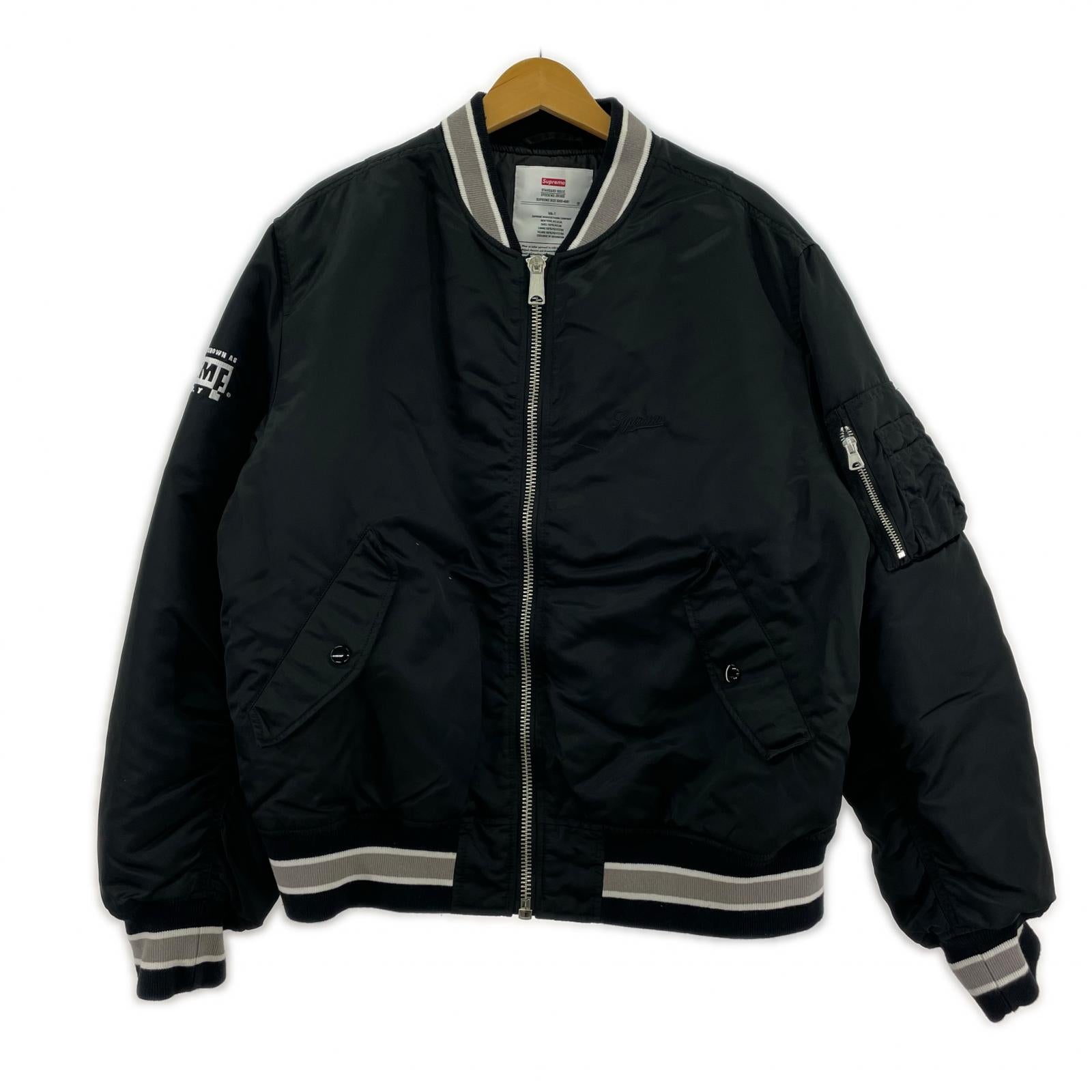 ジャケット supreme second to none MA-1 L L ブラック