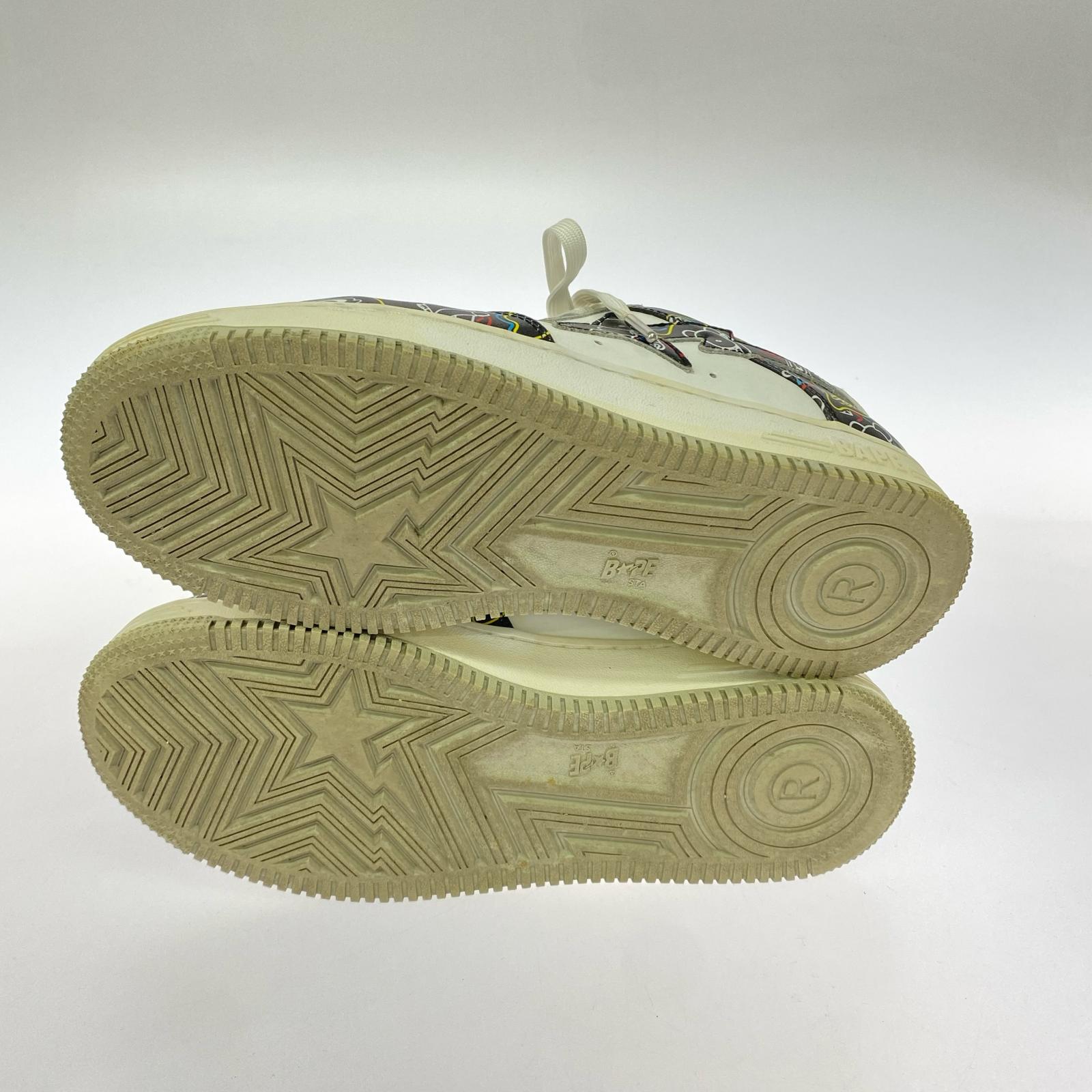 スニーカー BAPE STA MEDICOM TOY 27.0cm 黒 白 27cm (US9 UK8 1/2 EU44)