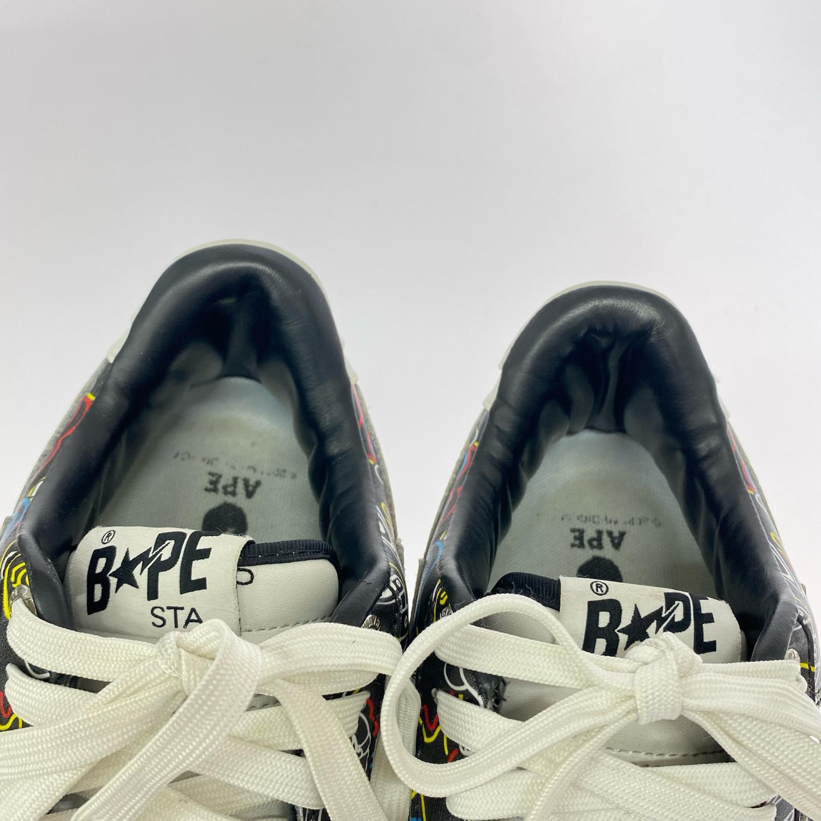 スニーカー BAPE STA MEDICOM TOY 27.0cm 黒 白 27cm (US9 UK8 1/2 EU44)