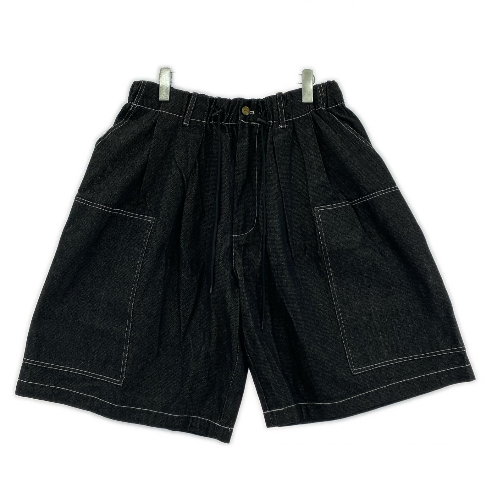 ショートパンツ wudgeboy デニムハーフパンツ (L) L ブラック