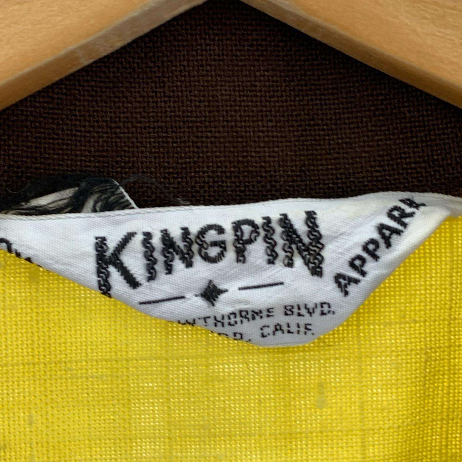半袖シャツ KINGPIN 60-70s ボーリングシャツ 黄 S