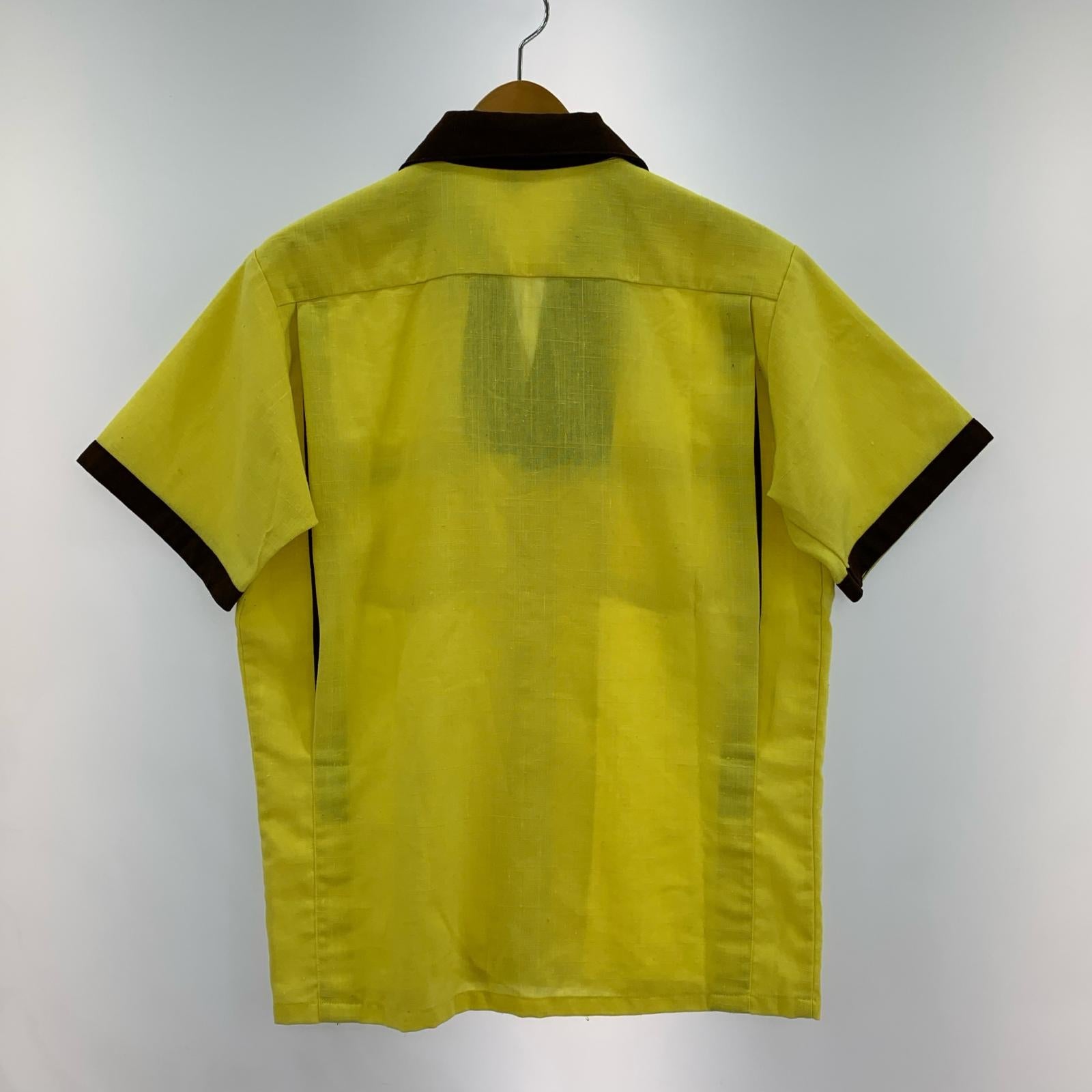 半袖シャツ KINGPIN 60-70s ボーリングシャツ 黄 S