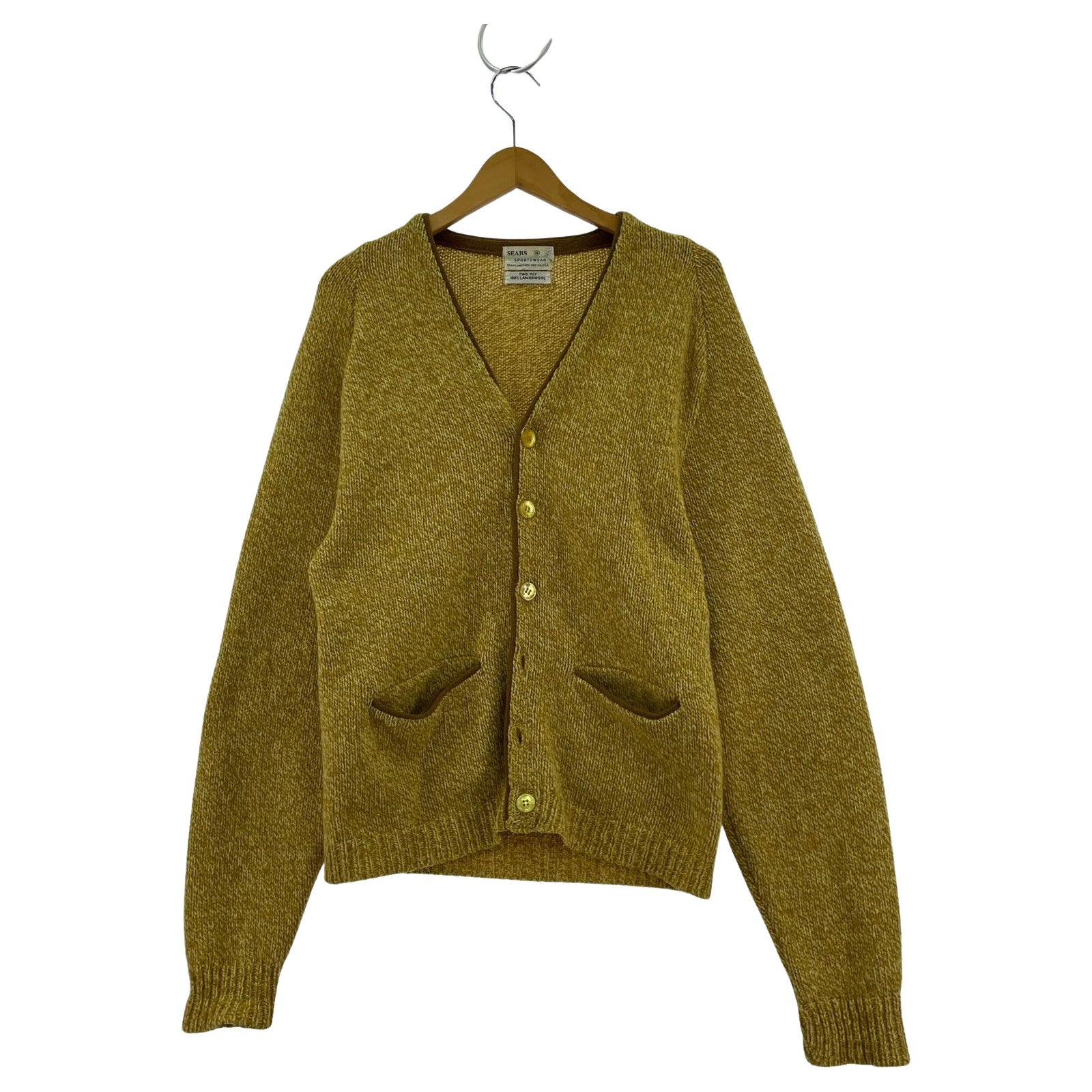 カーディガン SEARS 60s カーディガン(S)黄 S イエロー